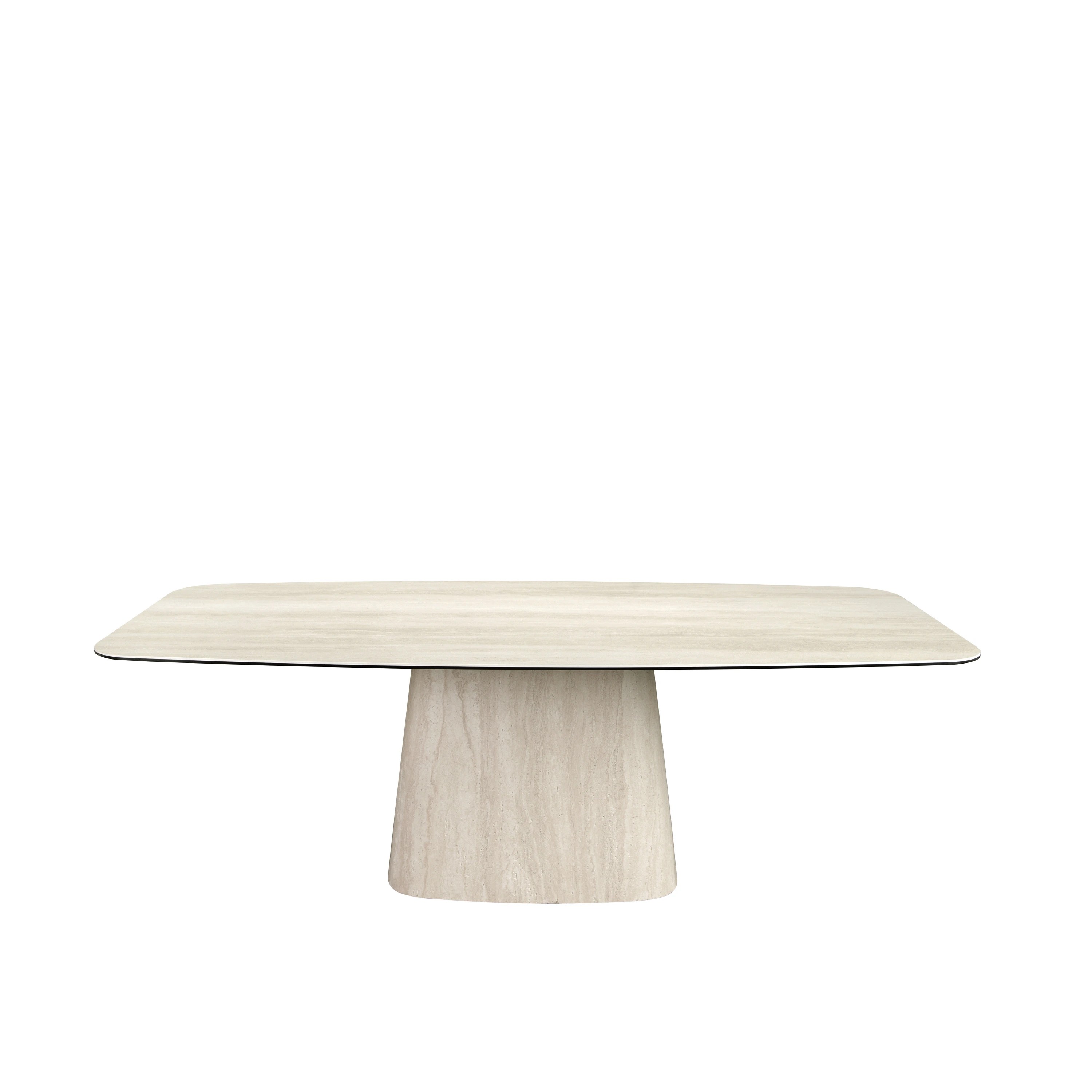 Table de salle à manger ovale en tonneau en marbre porcelaine