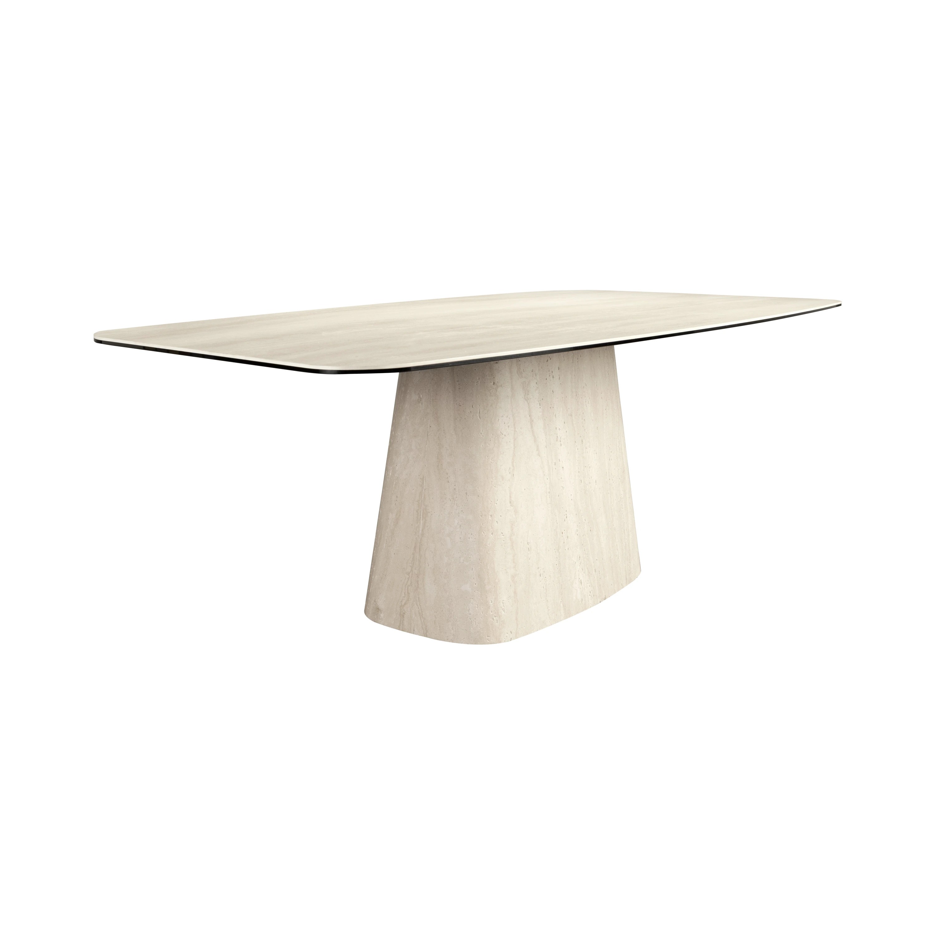 Table de salle à manger ovale en tonneau en marbre porcelaine