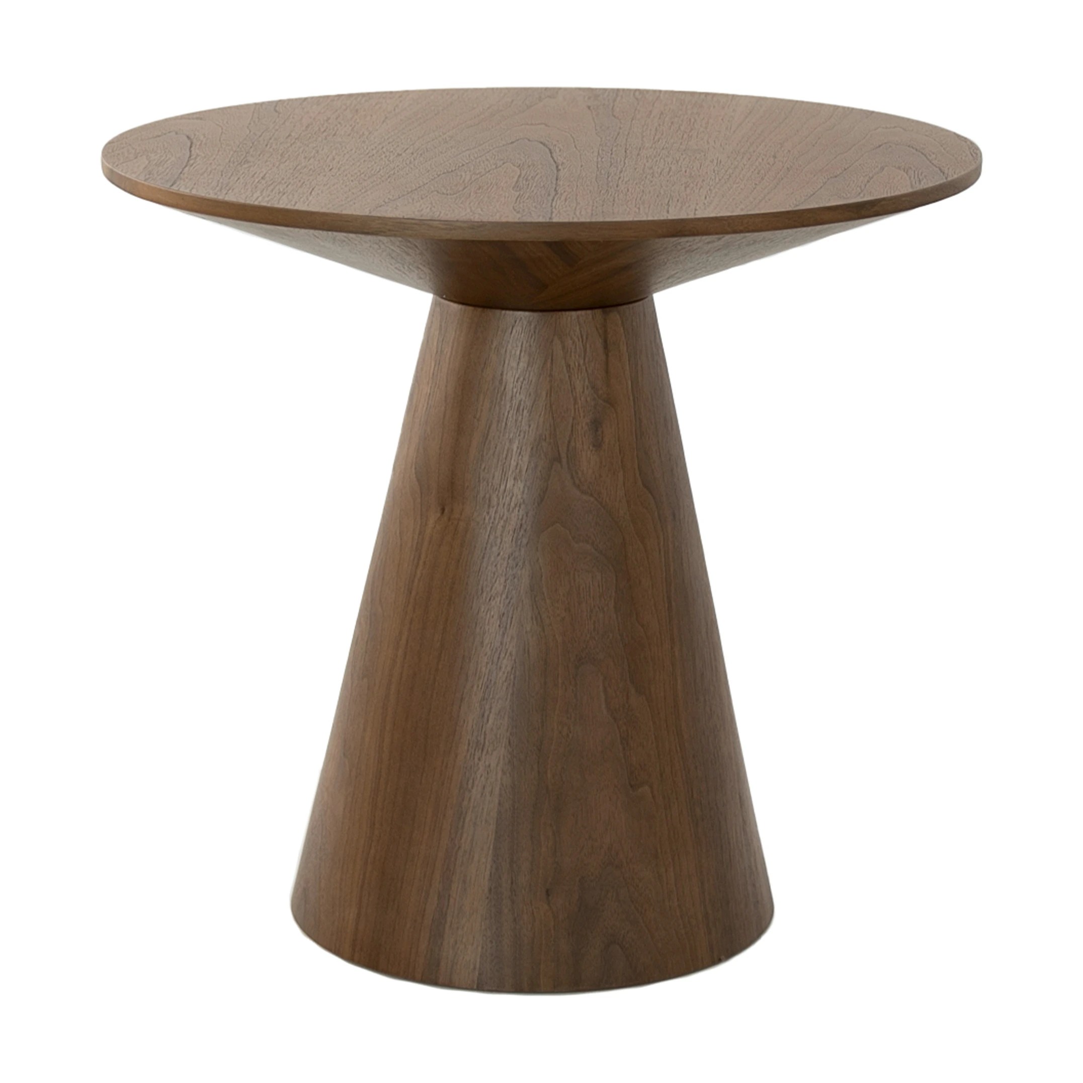 Table d'angle ronde en noyer