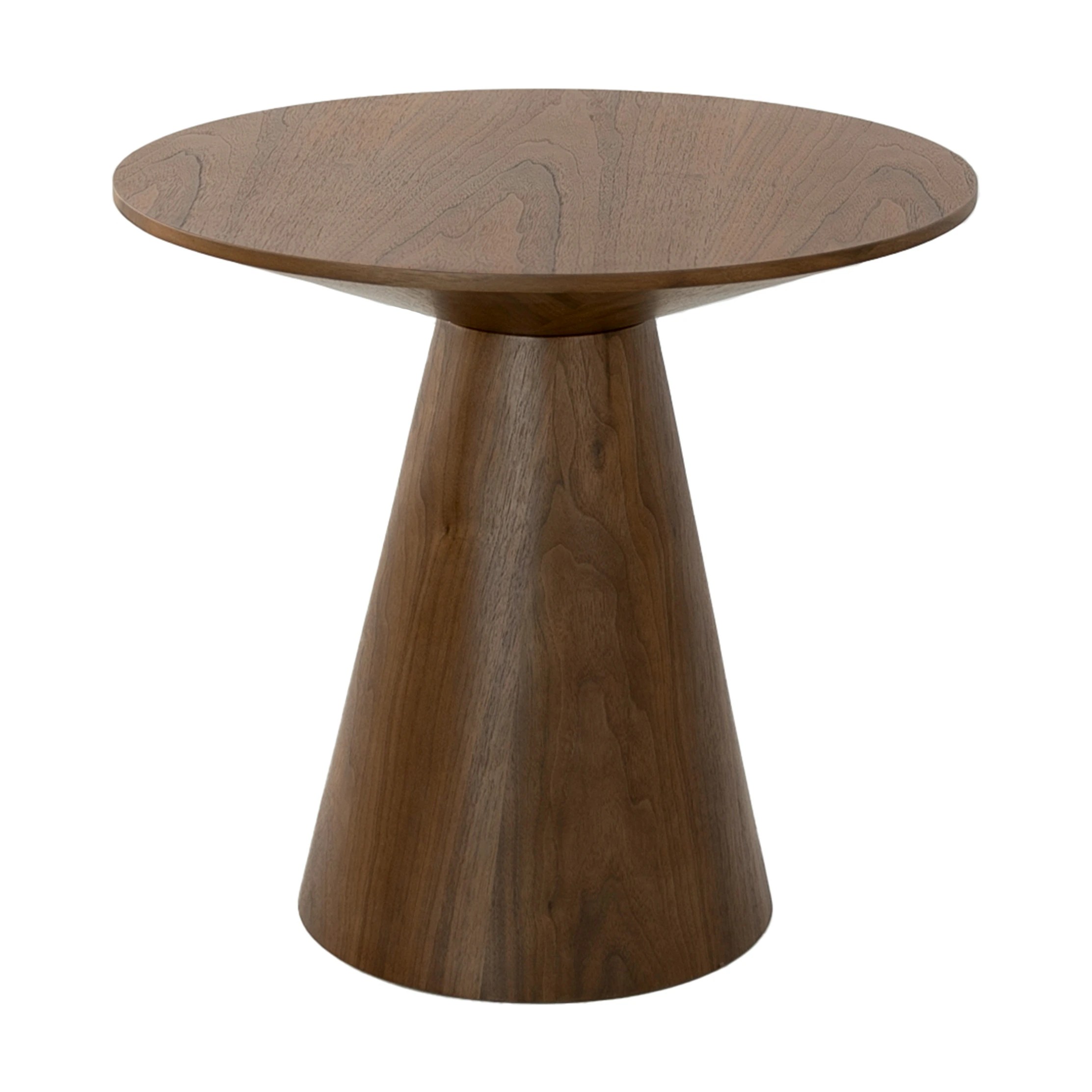 Table d'angle ronde en noyer