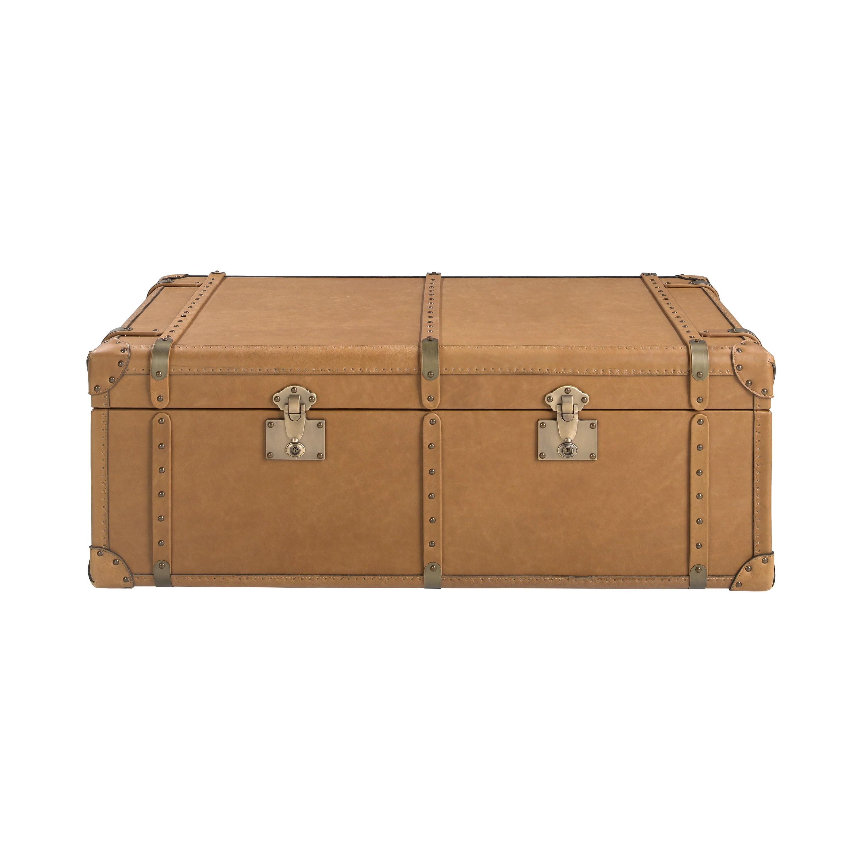 Coffre en cuir marron