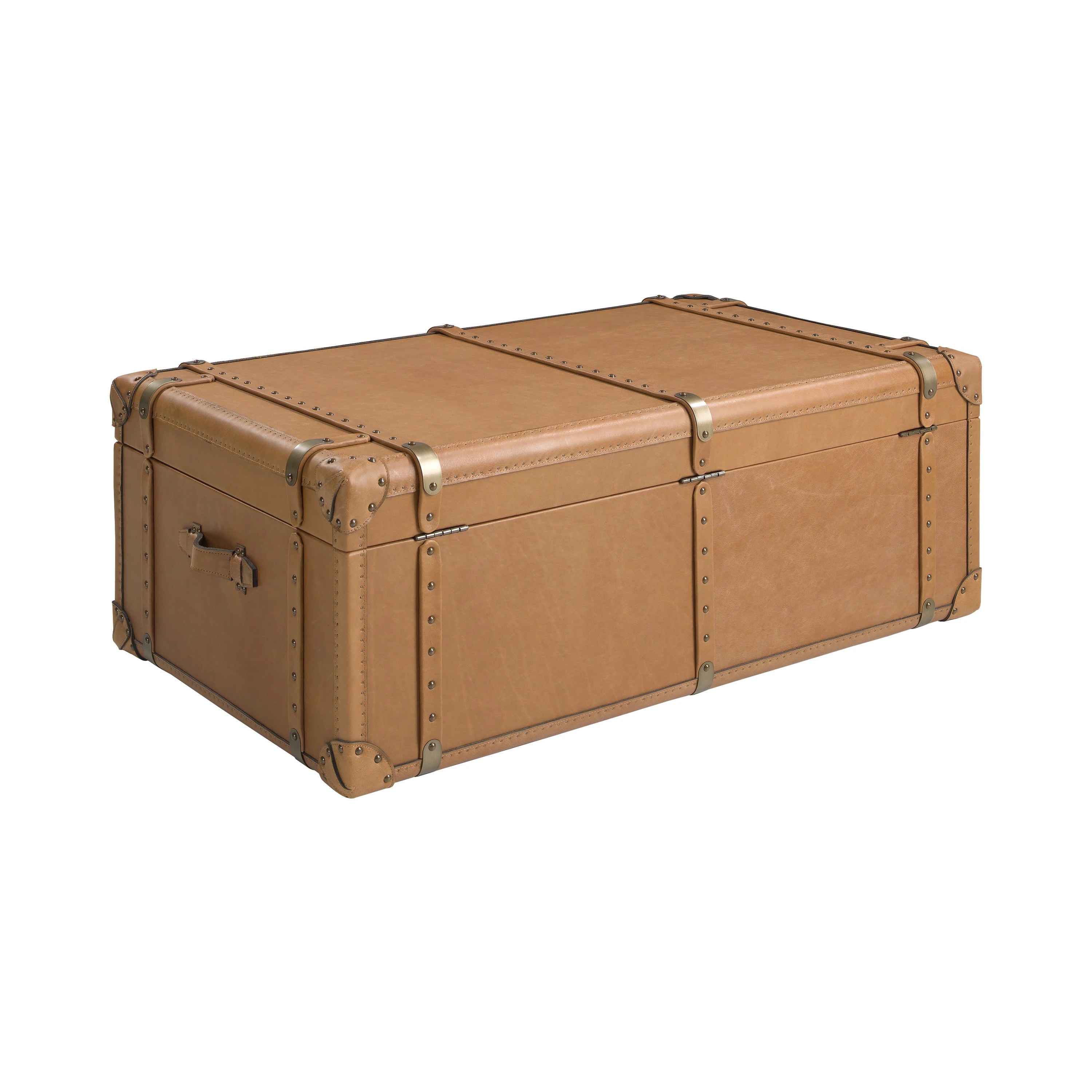 Coffre en cuir marron