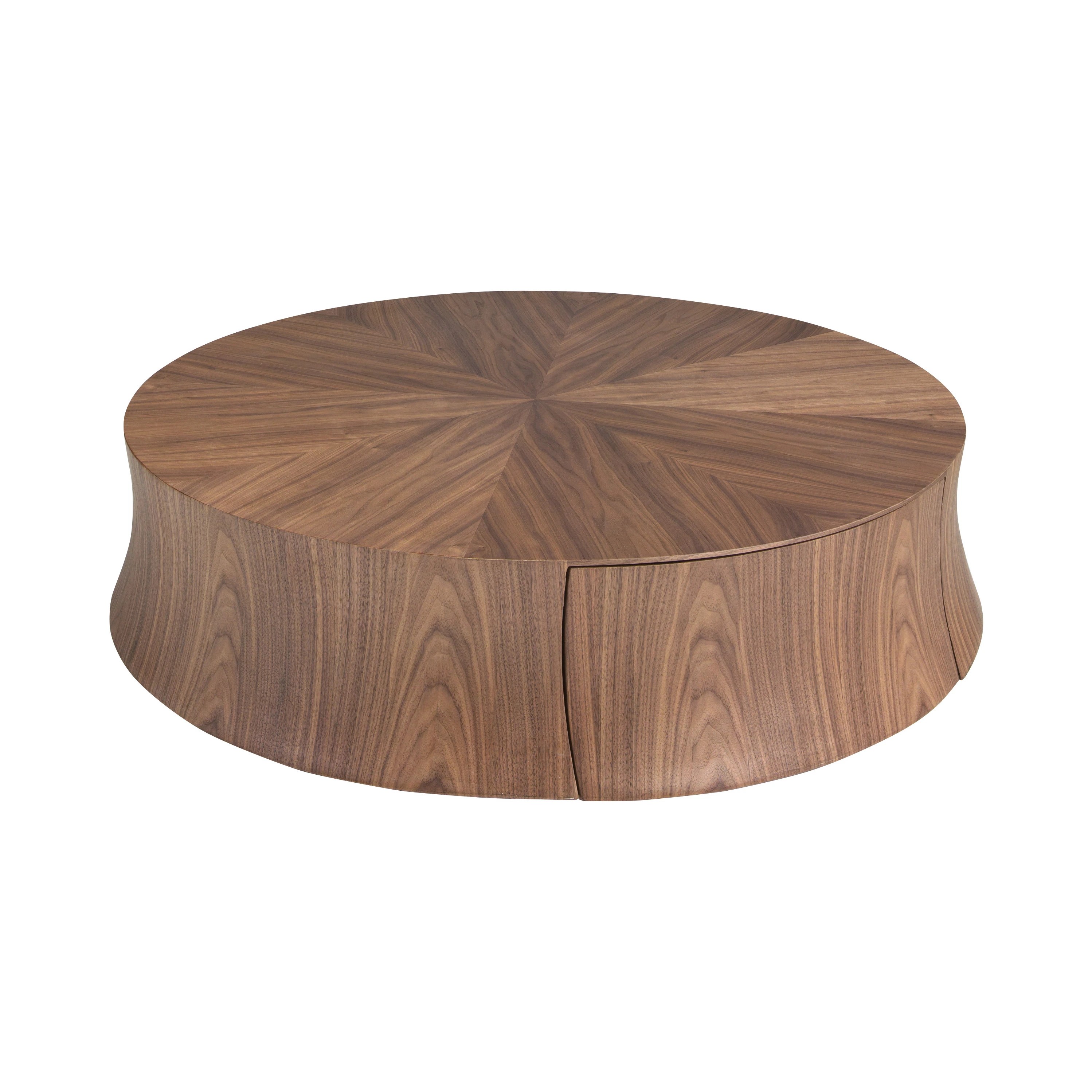 Table basse ronde en noyer