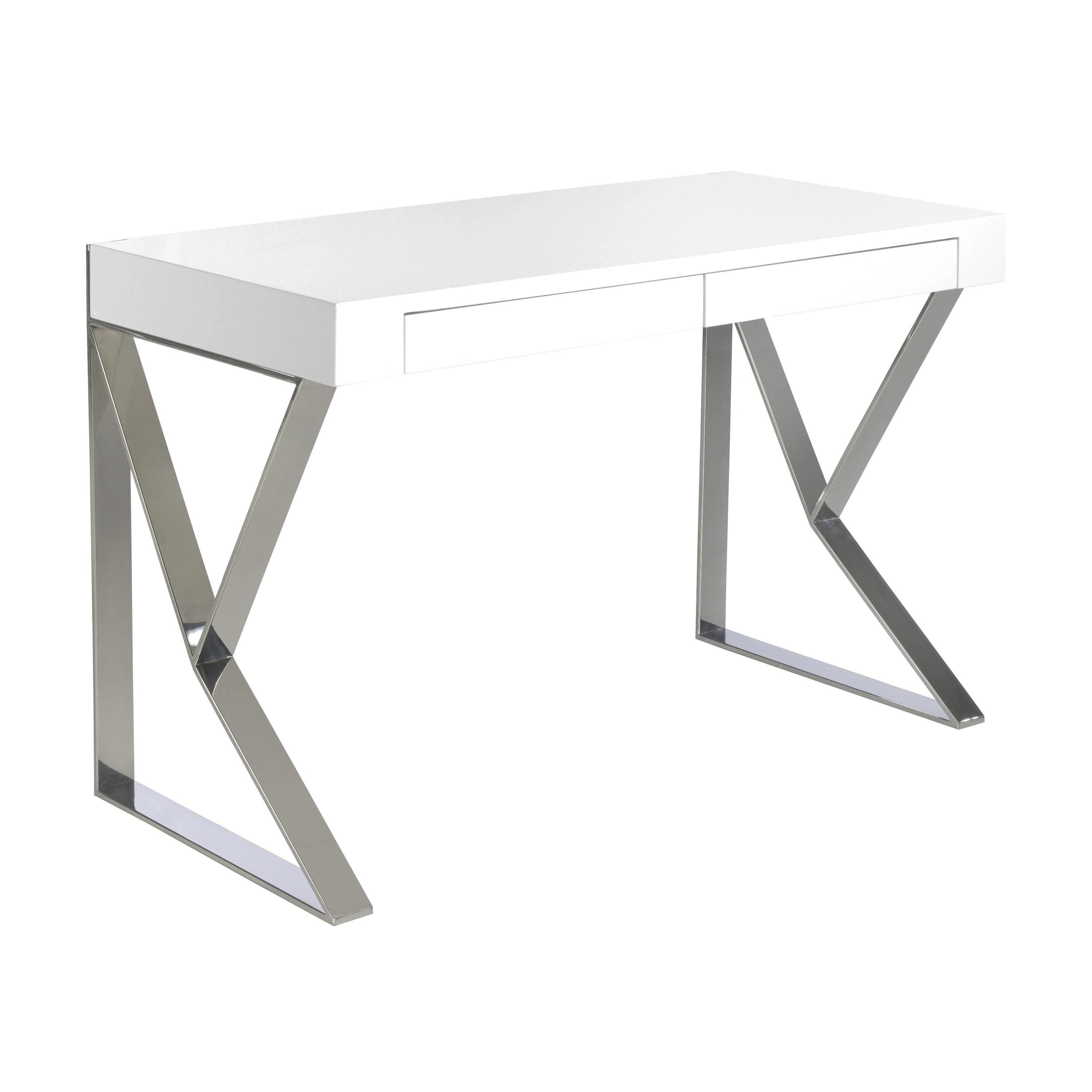 Bureau bois + acier chromé 120×61×76
