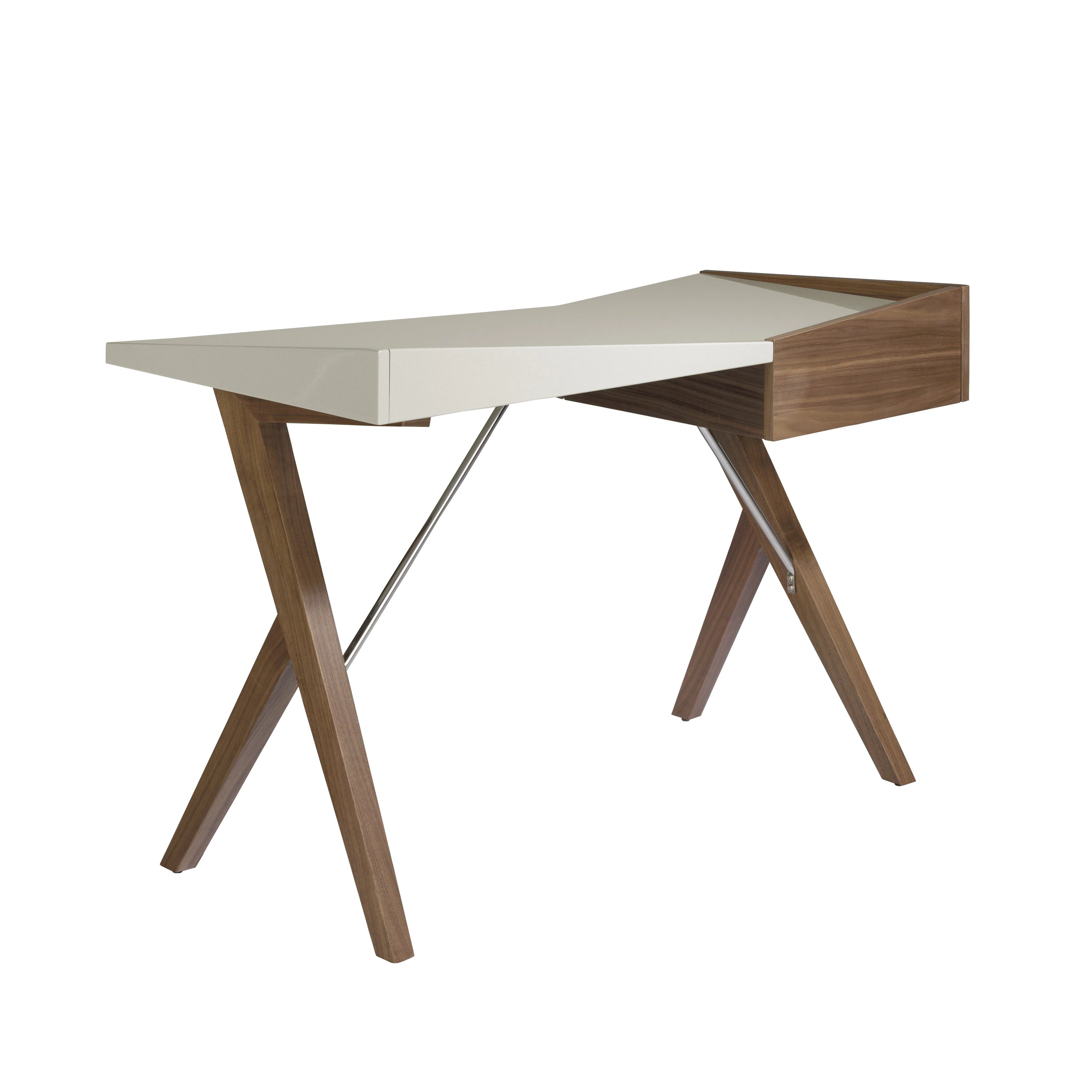 Bureau en noyer avec plateau en bois gris