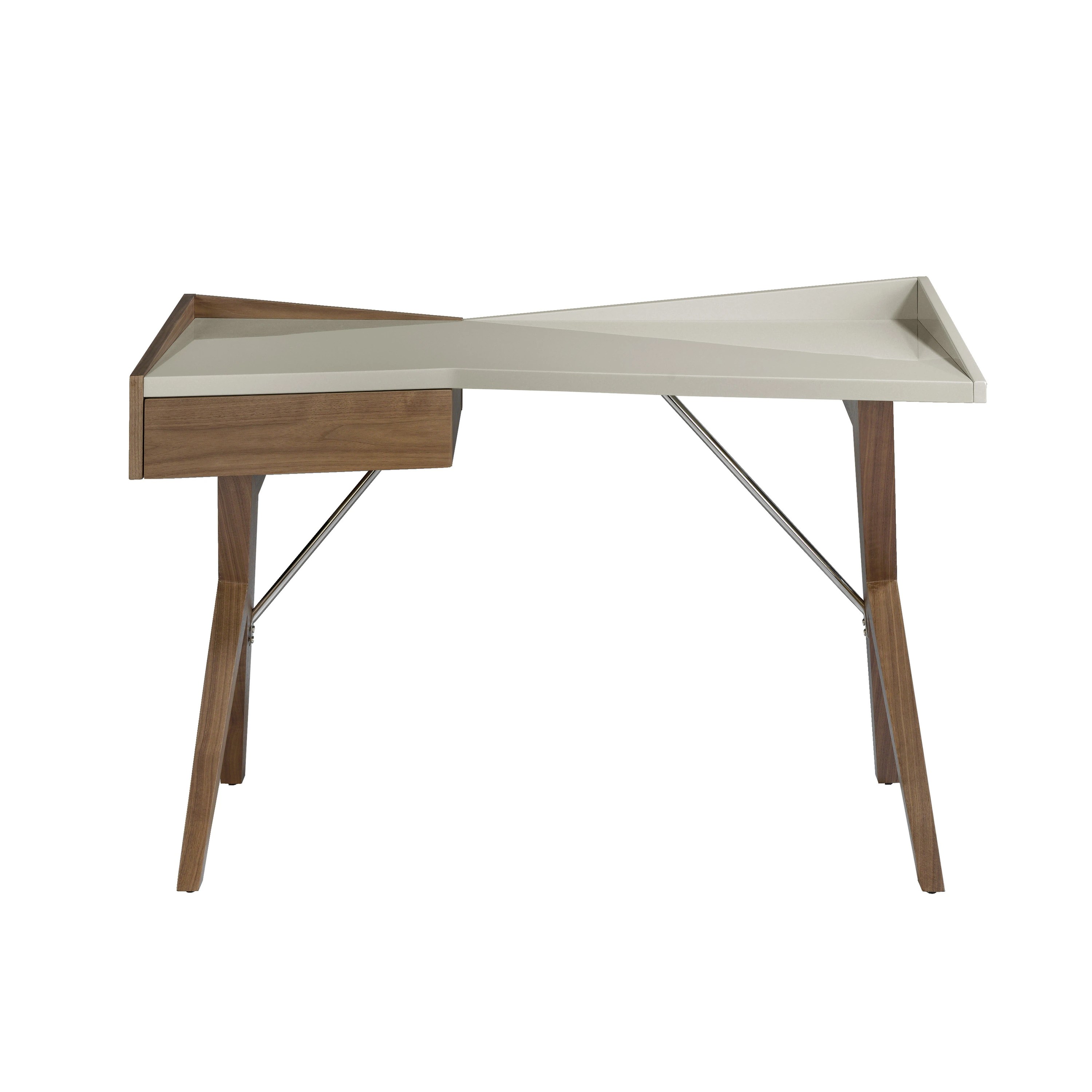Bureau en noyer avec plateau en bois gris