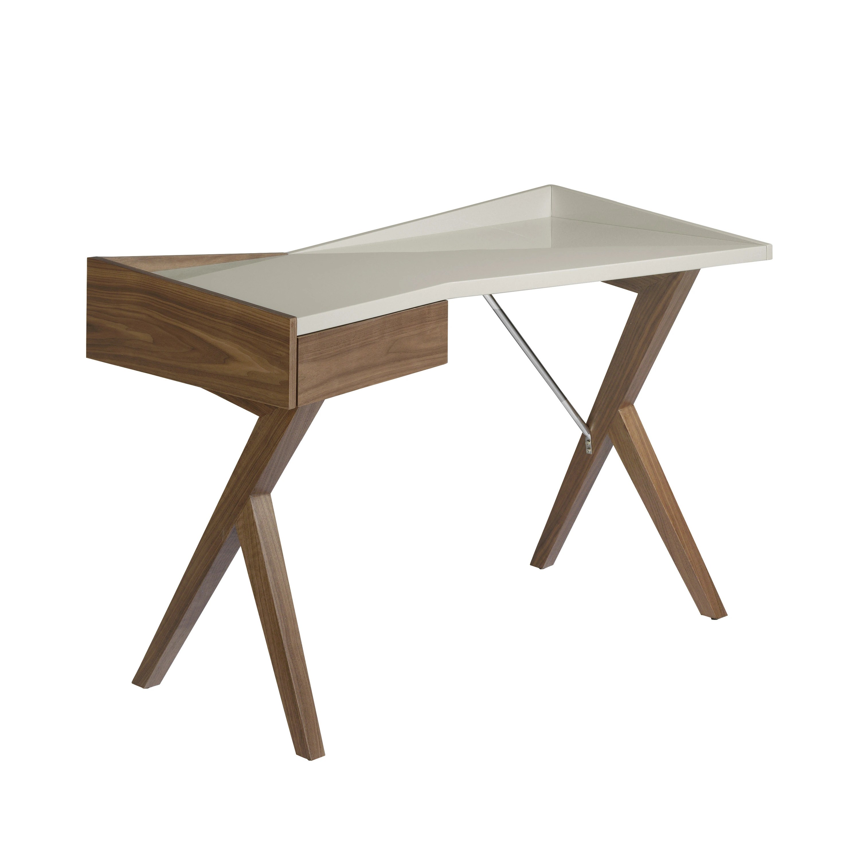 Bureau en noyer avec plateau en bois gris
