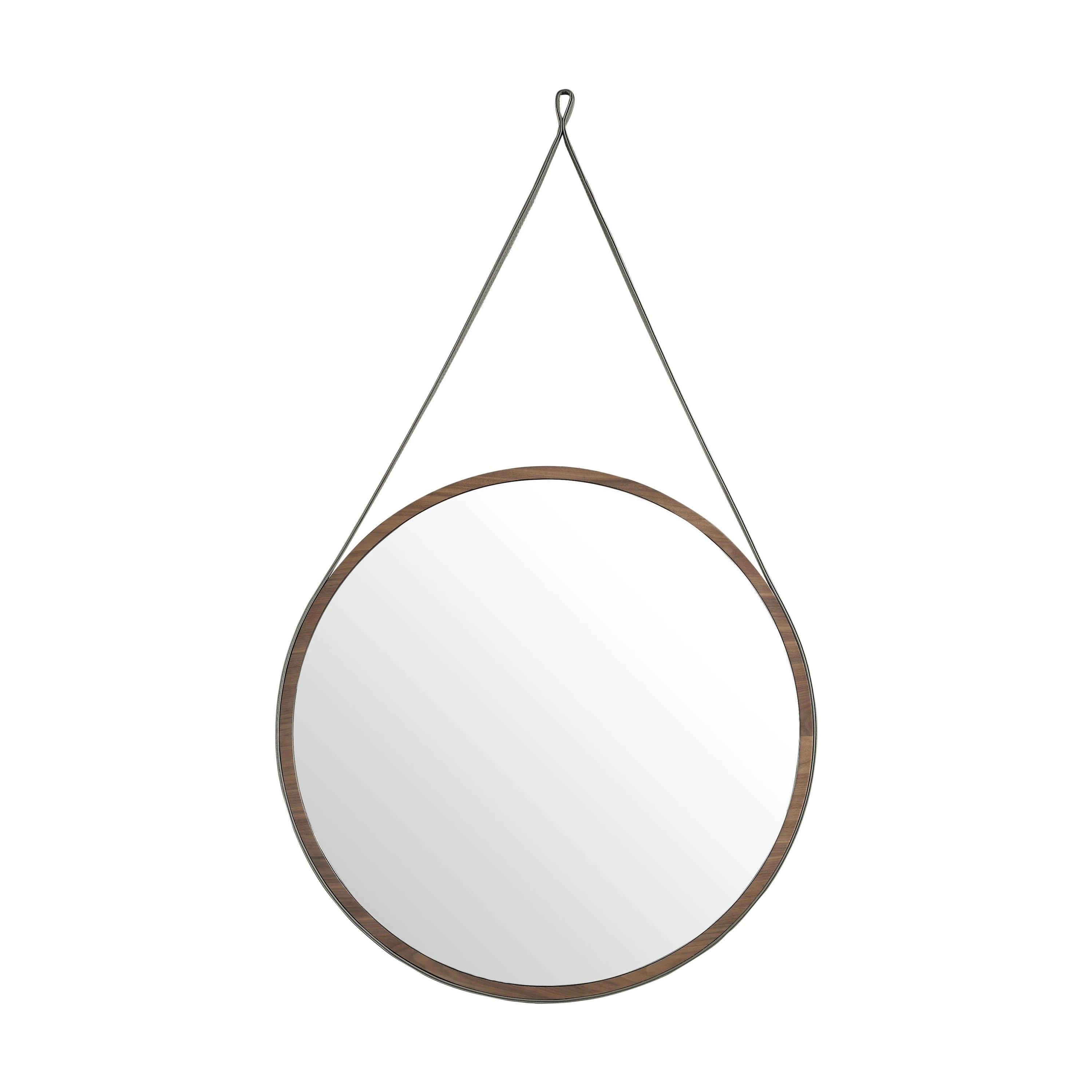Miroir mural rond noyer