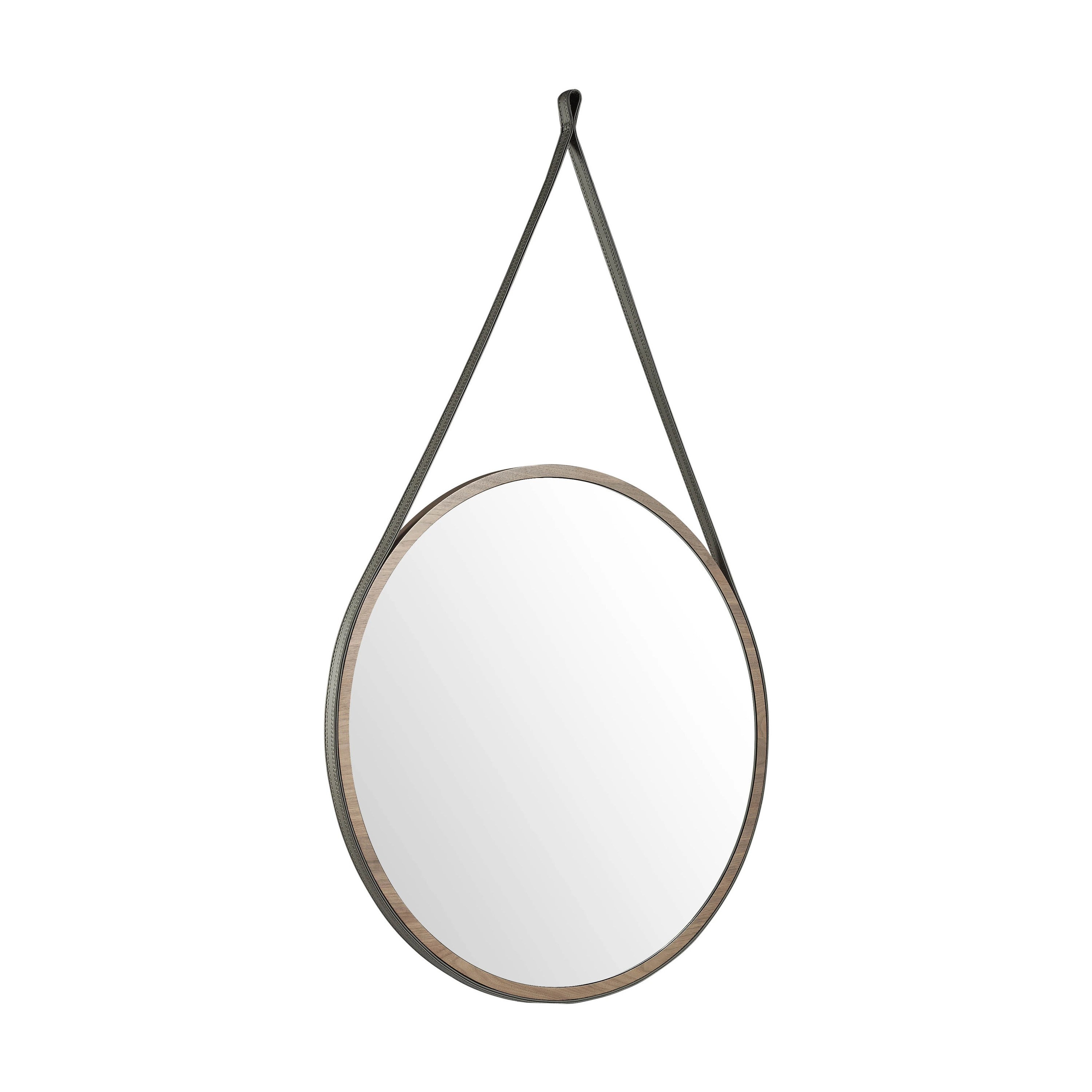 Miroir mural rond noyer