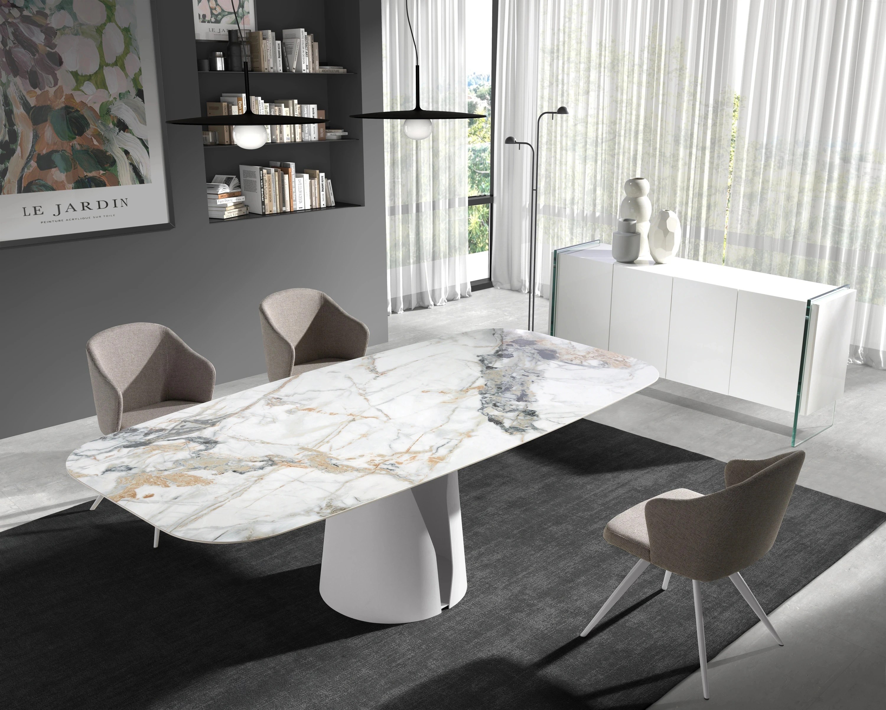 Buffet verre trempé 170×43×77