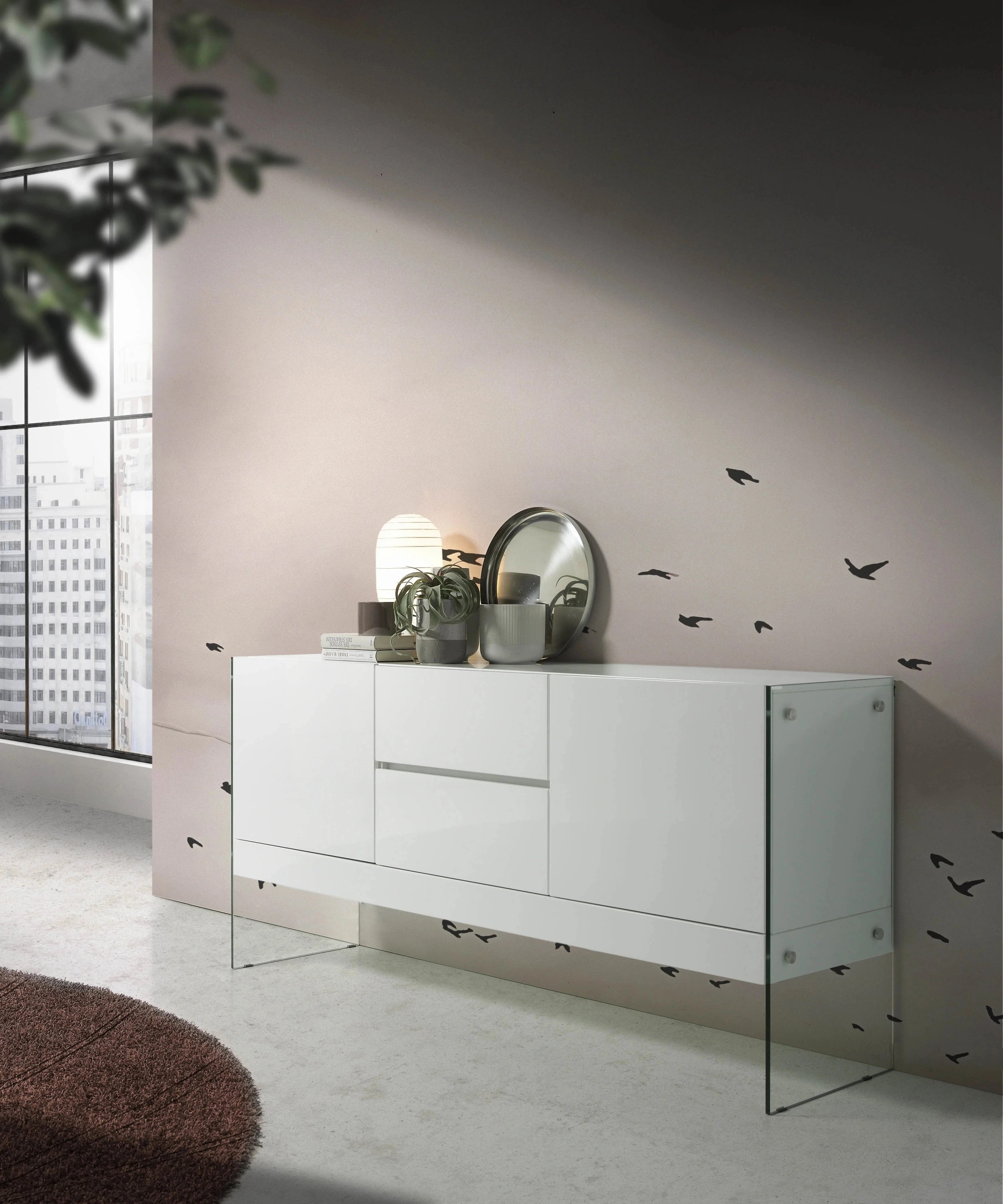 Buffet verre trempé 180×45×85