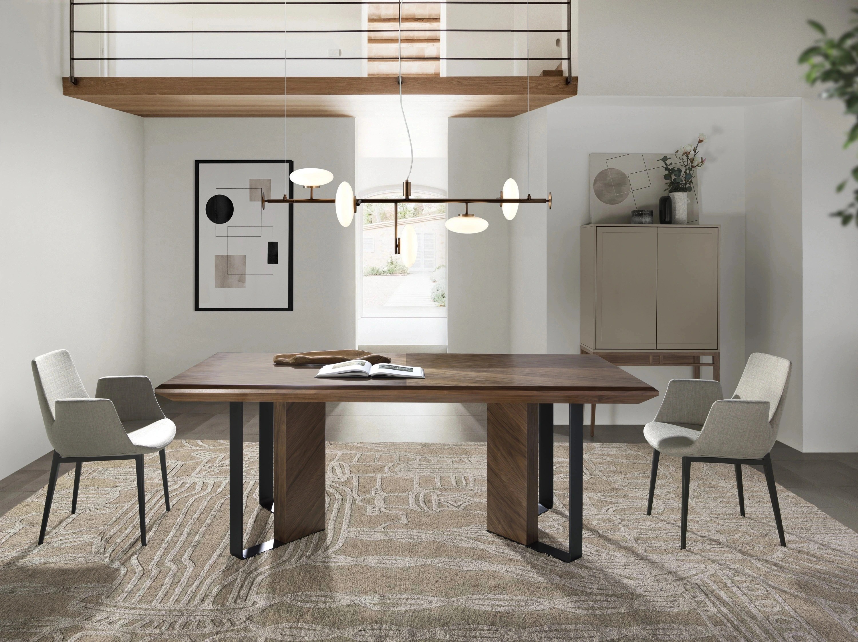 Buffet haut beige et noyer