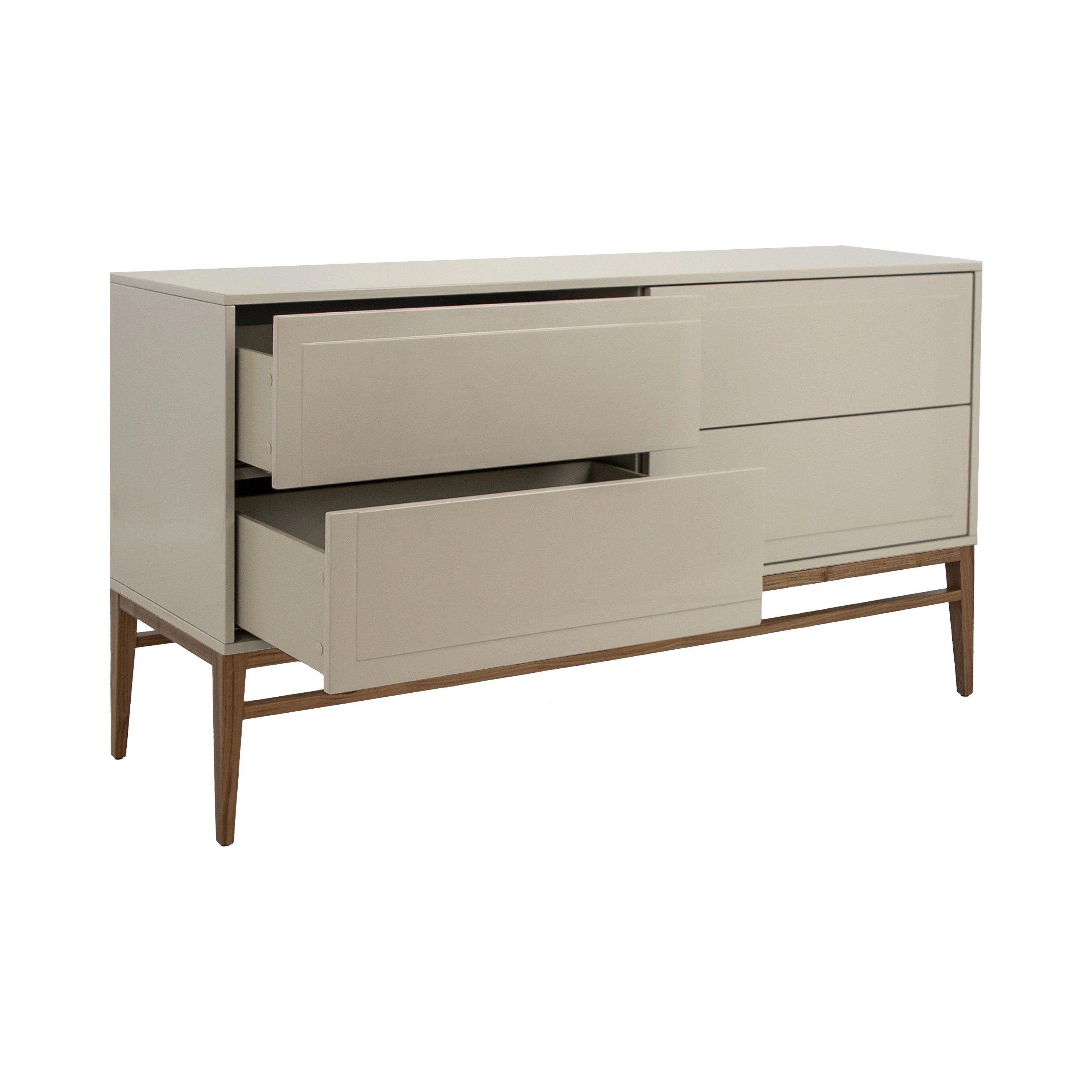 Buffet en bois beige et noyer