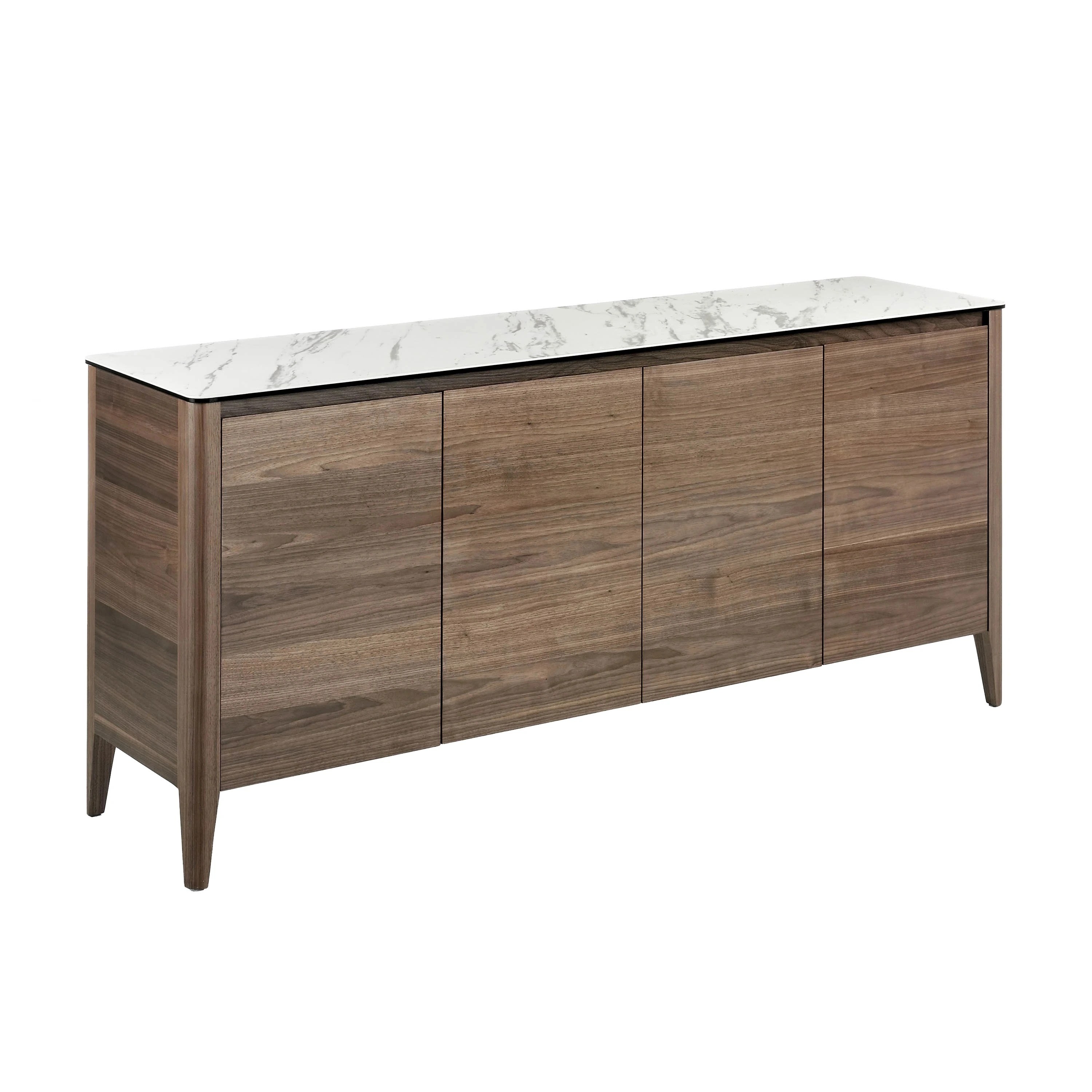 Buffet en noyer avec plateau en marbre céramique