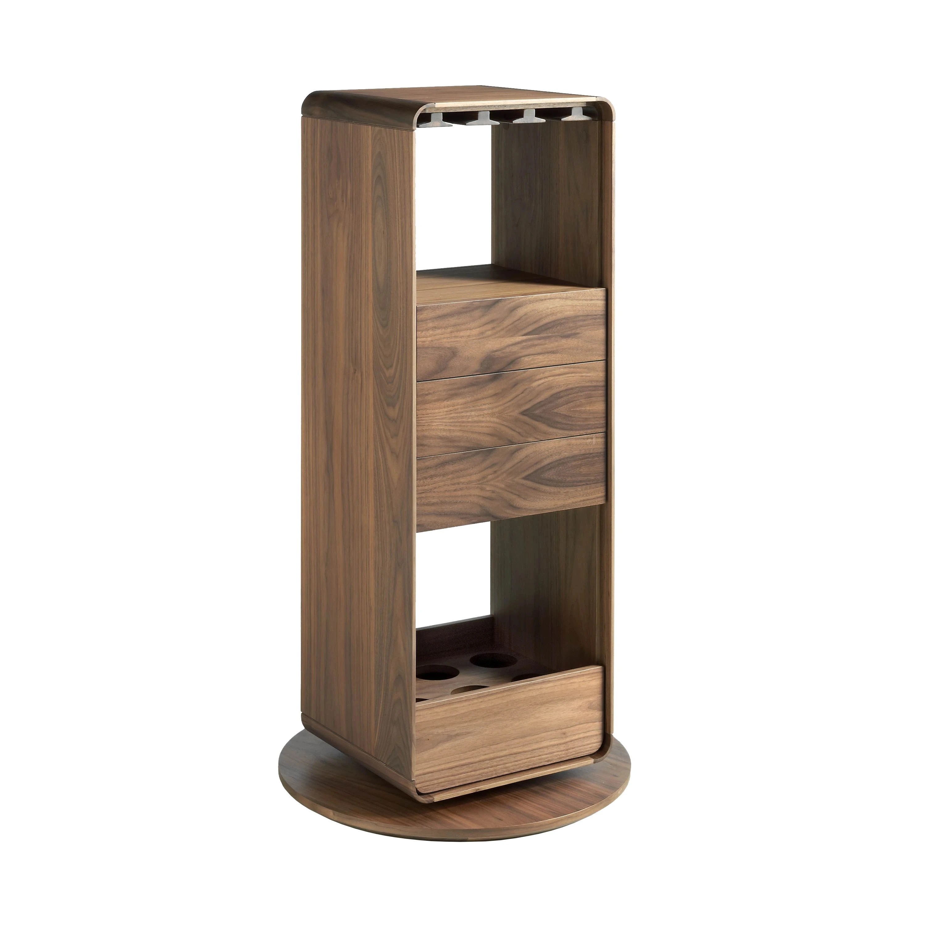 Meuble bar pivotant en noyer