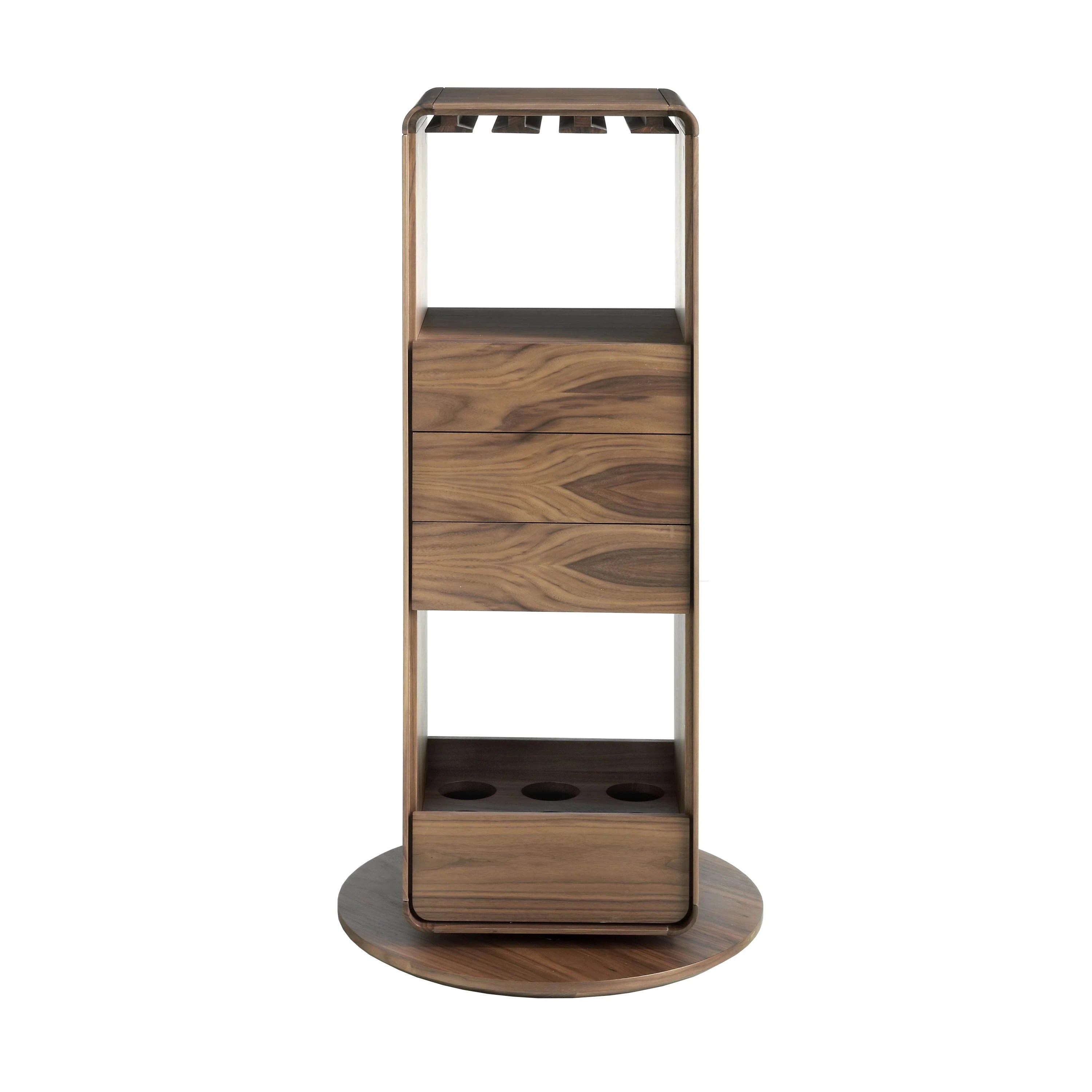 Meuble bar pivotant en noyer