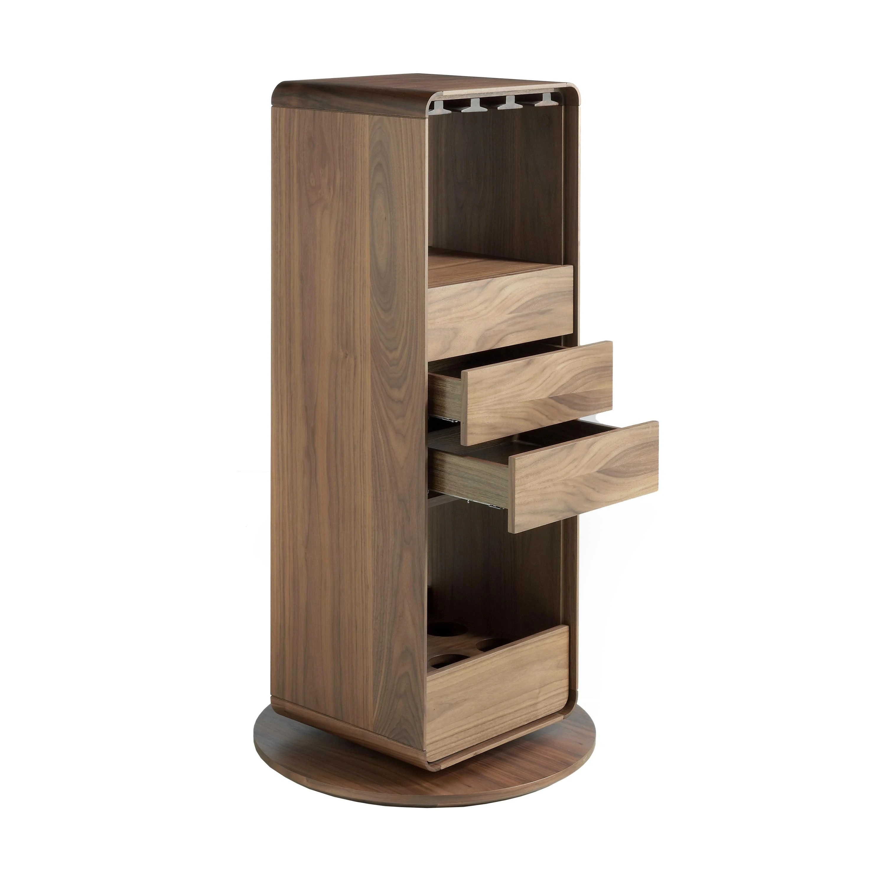 Meuble bar pivotant en noyer