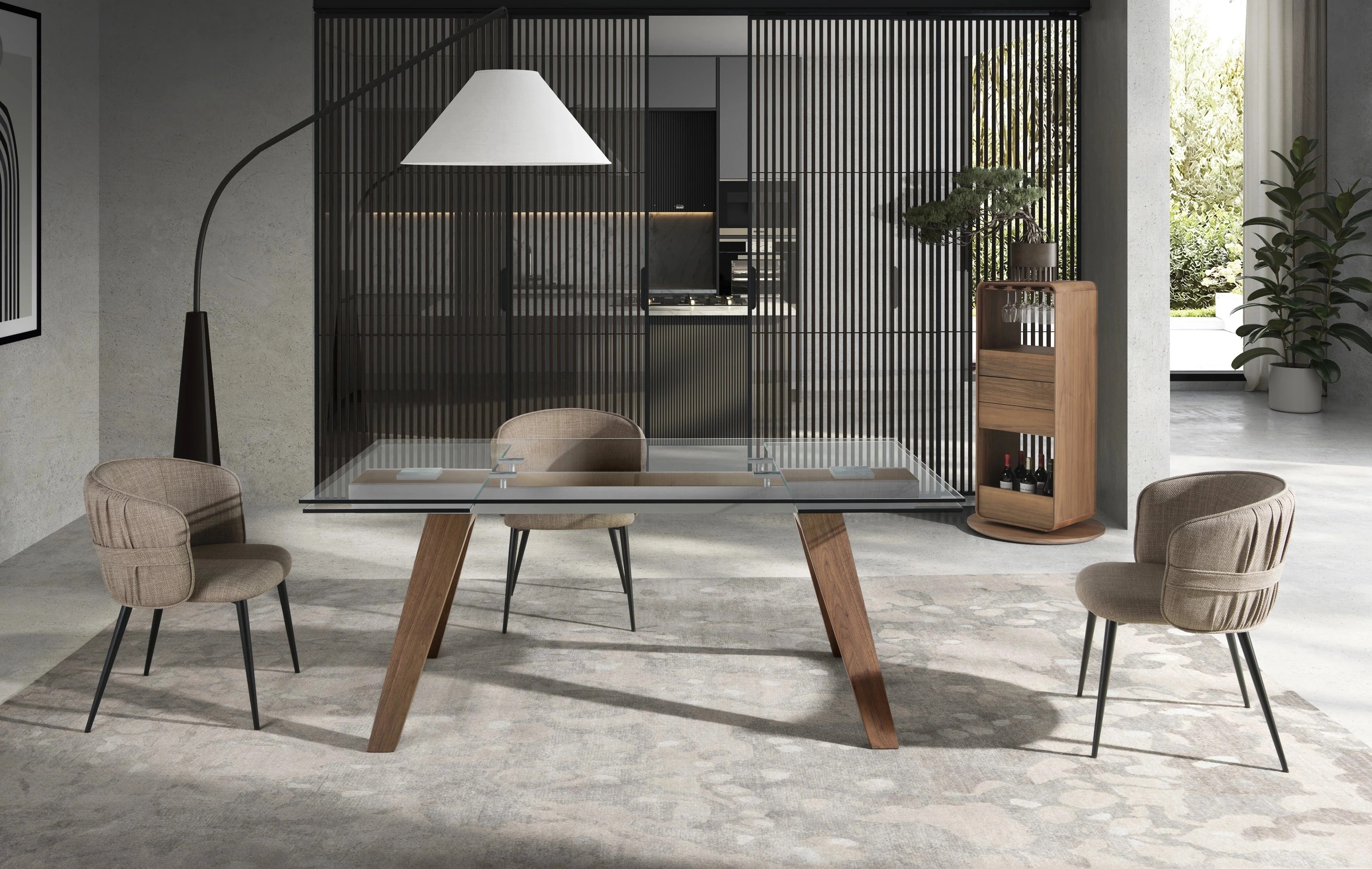Meuble bar pivotant en noyer