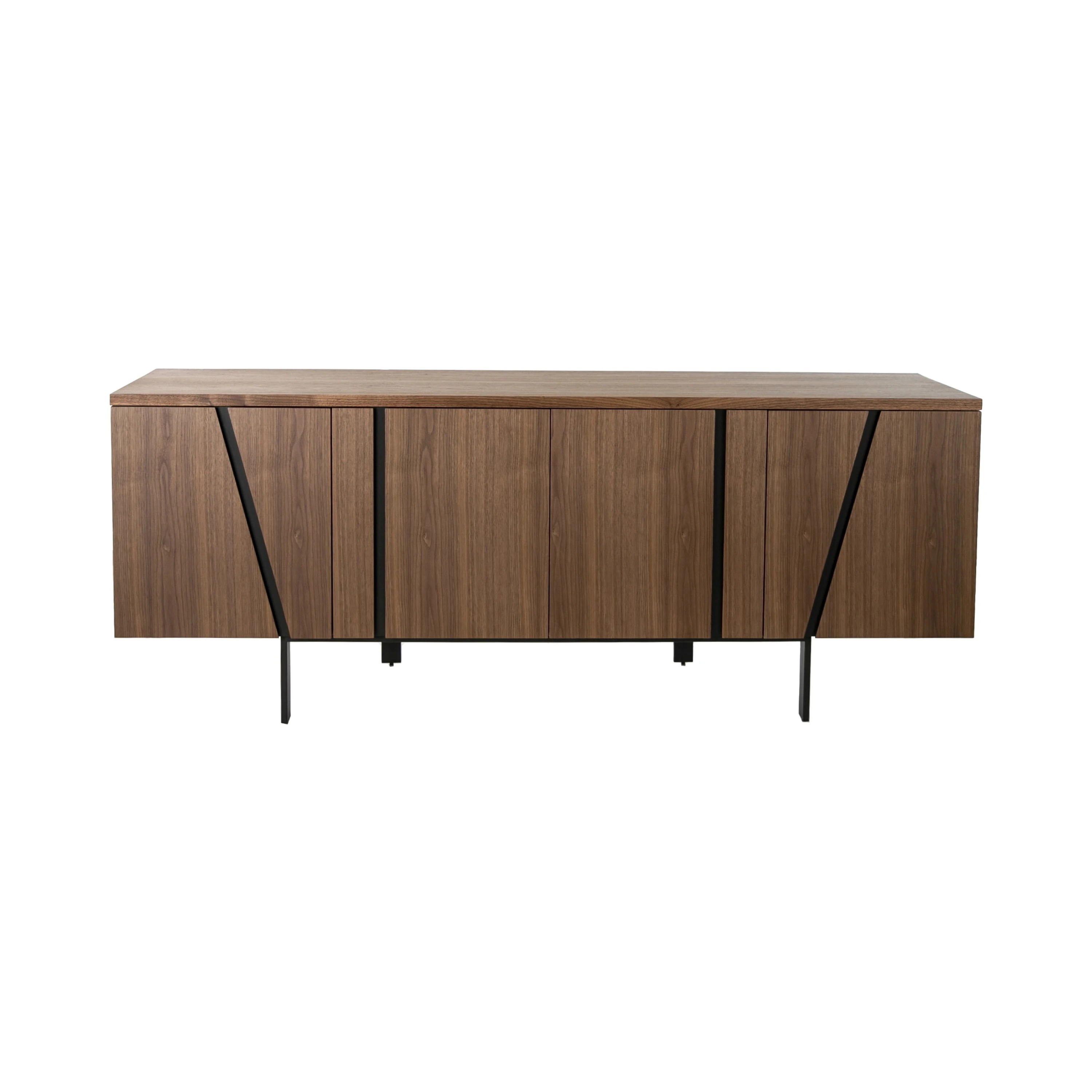 Buffet noyer et acier noir