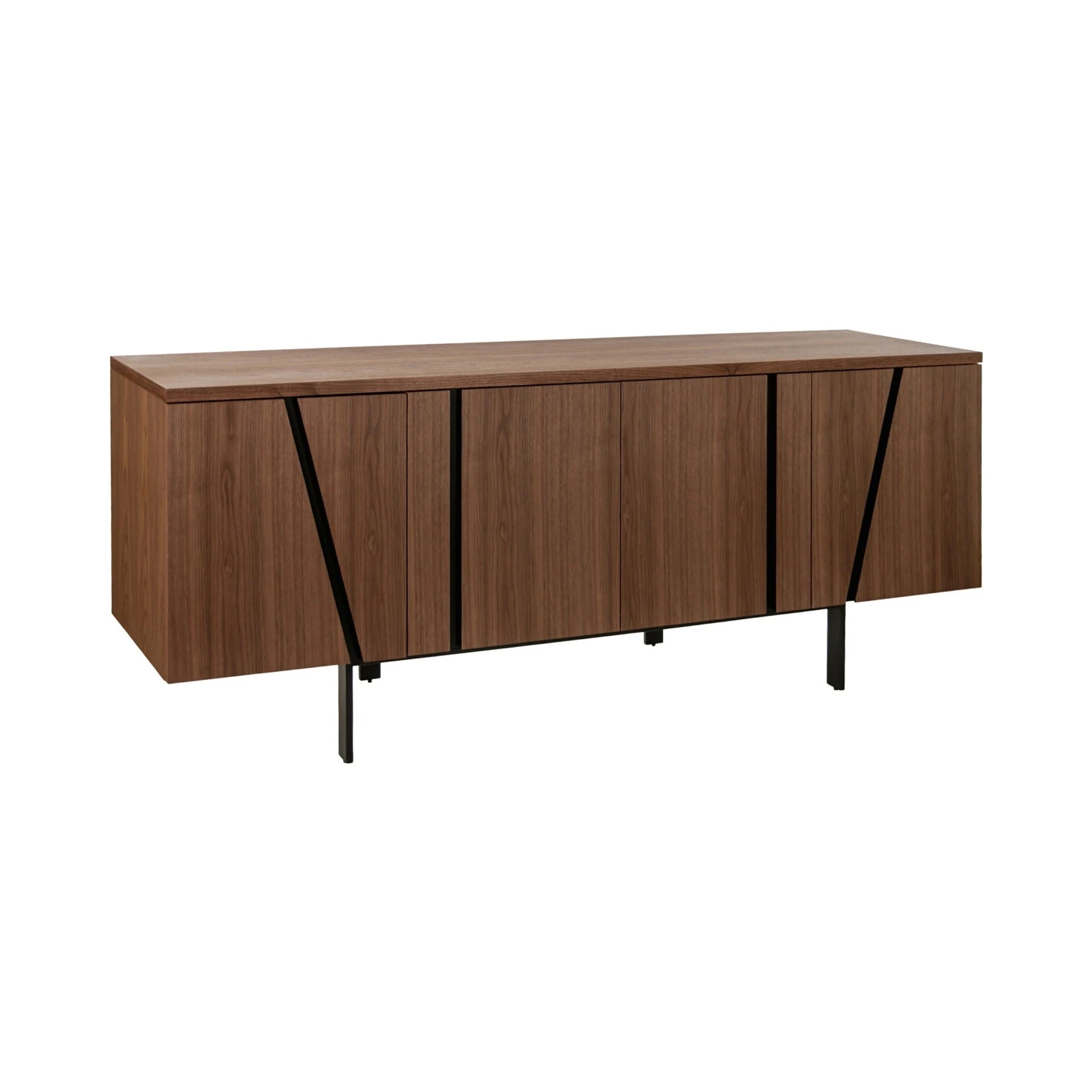 Buffet noyer et acier noir