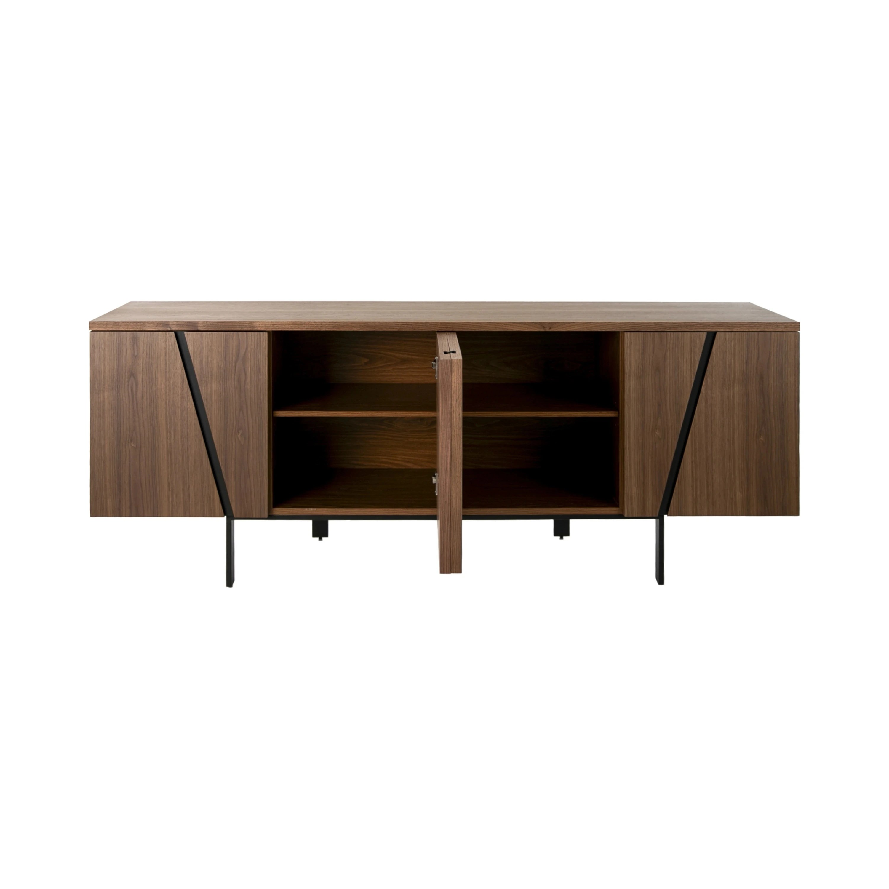 Buffet noyer et acier noir