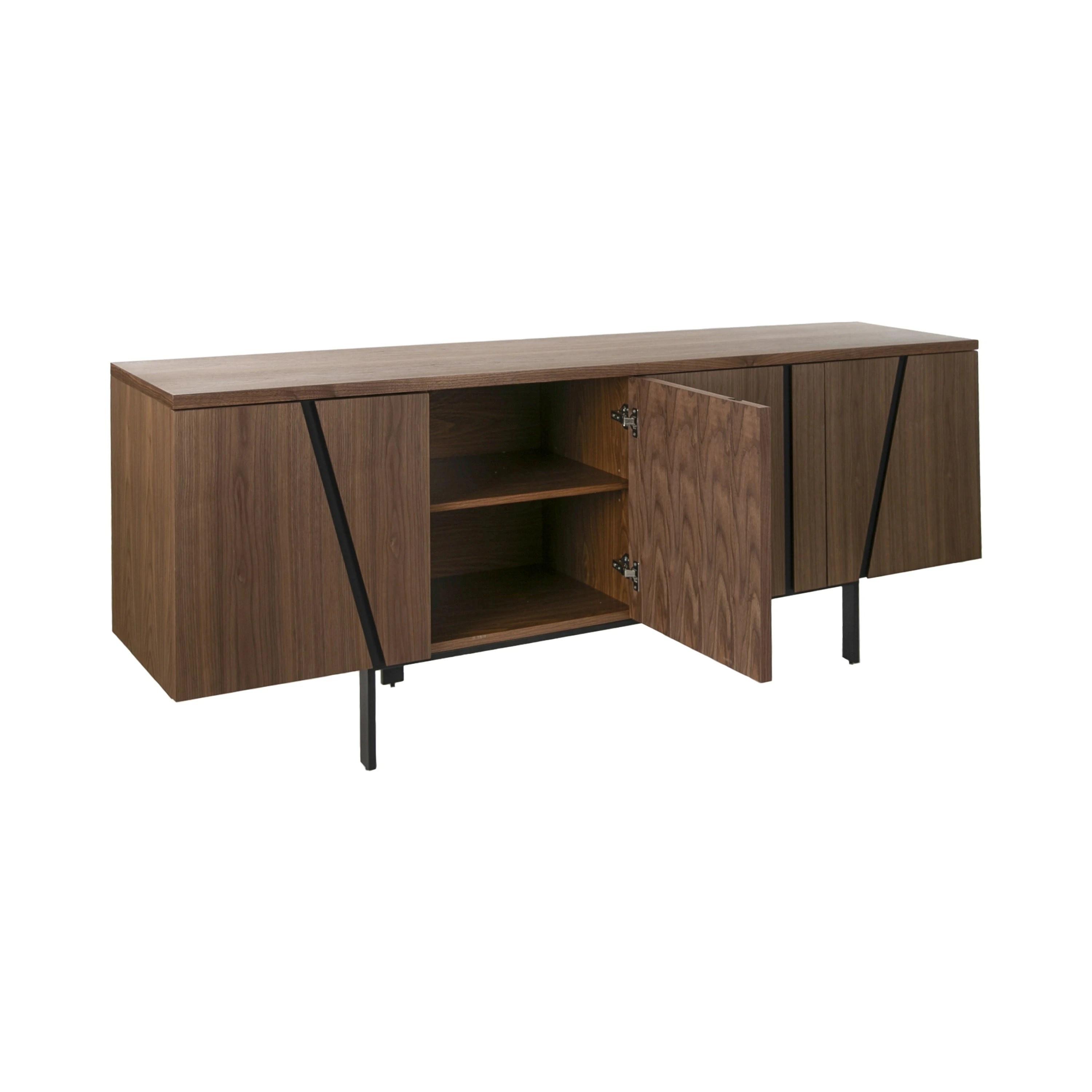 Buffet noyer et acier noir