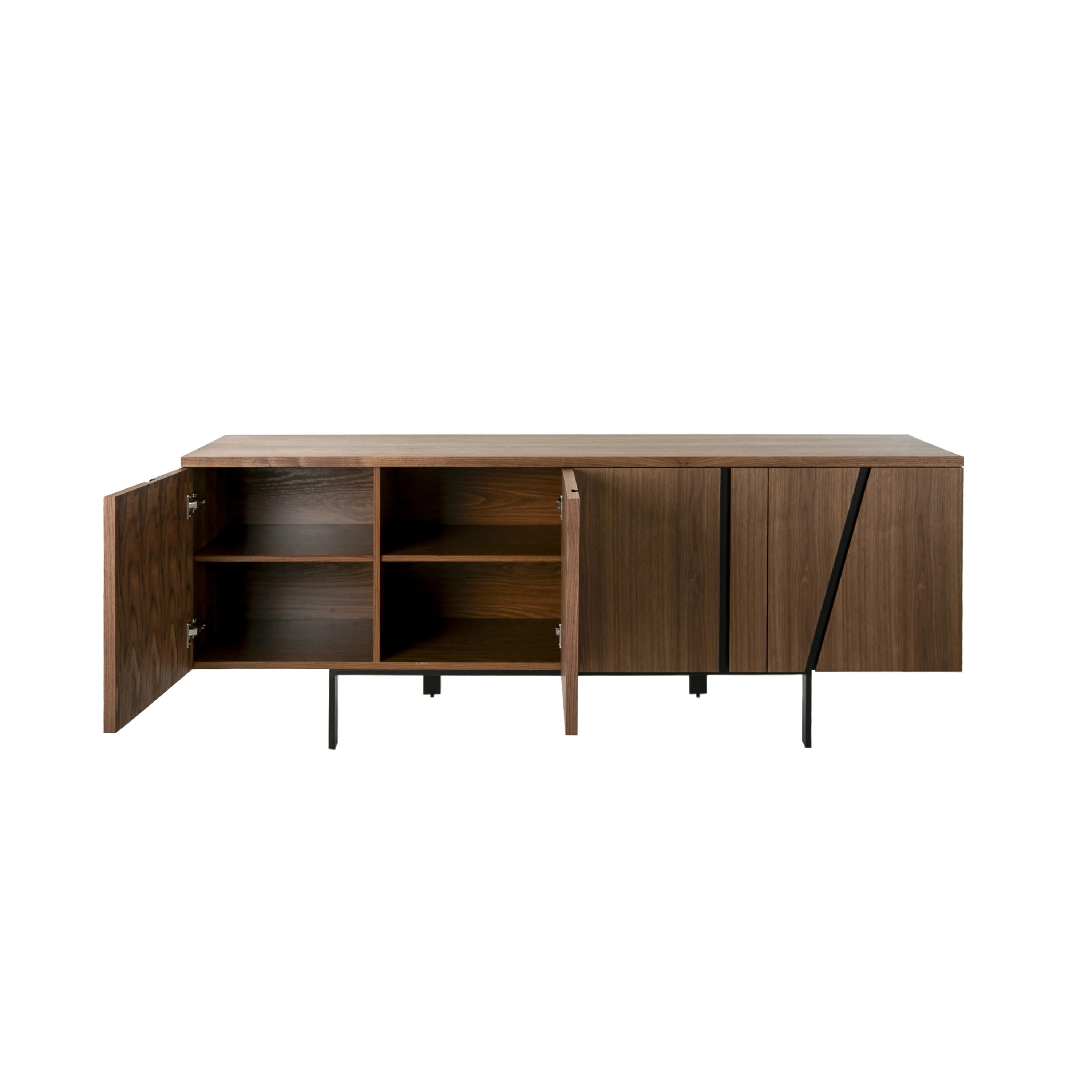 Buffet noyer et acier noir