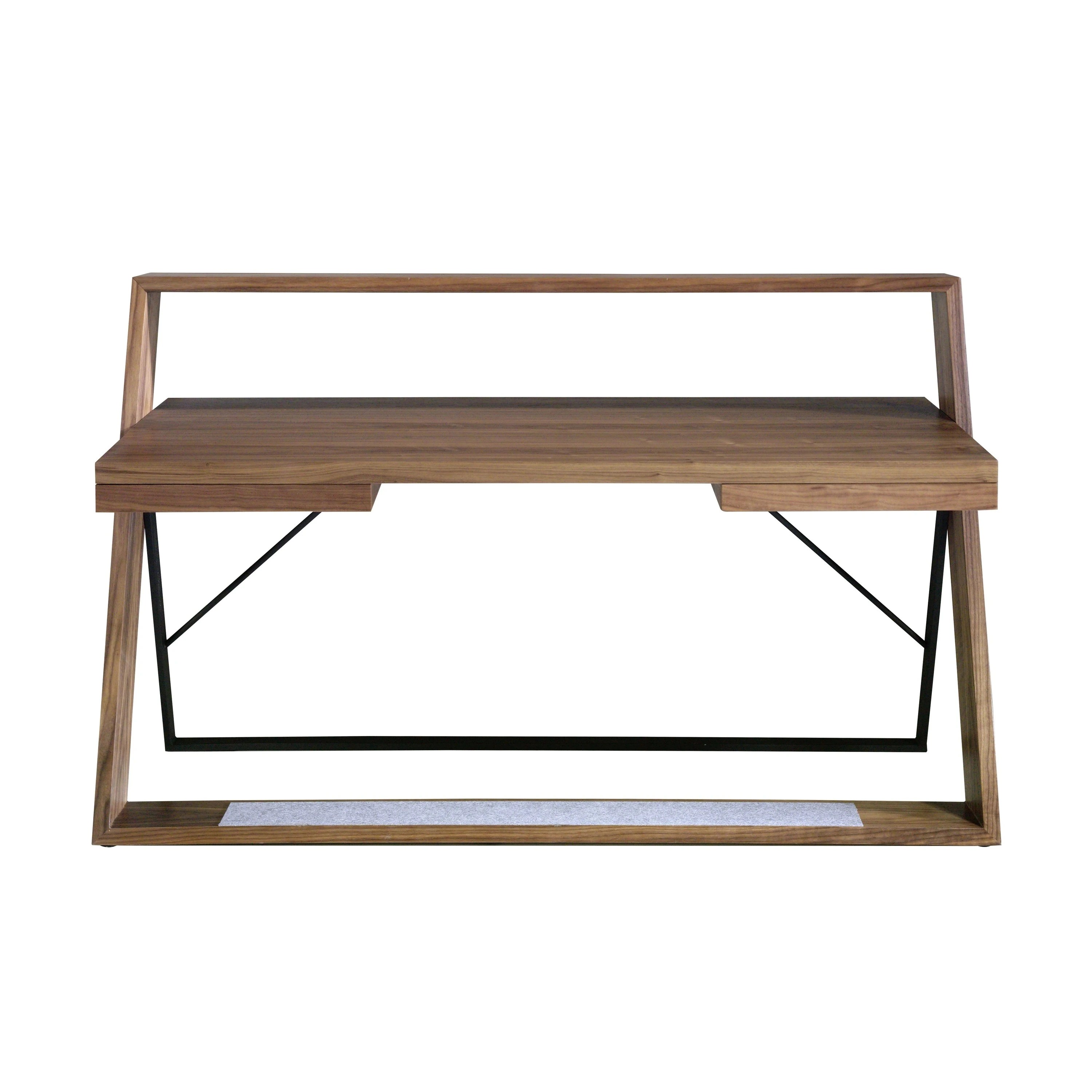 Bureau en noyer et acier noir