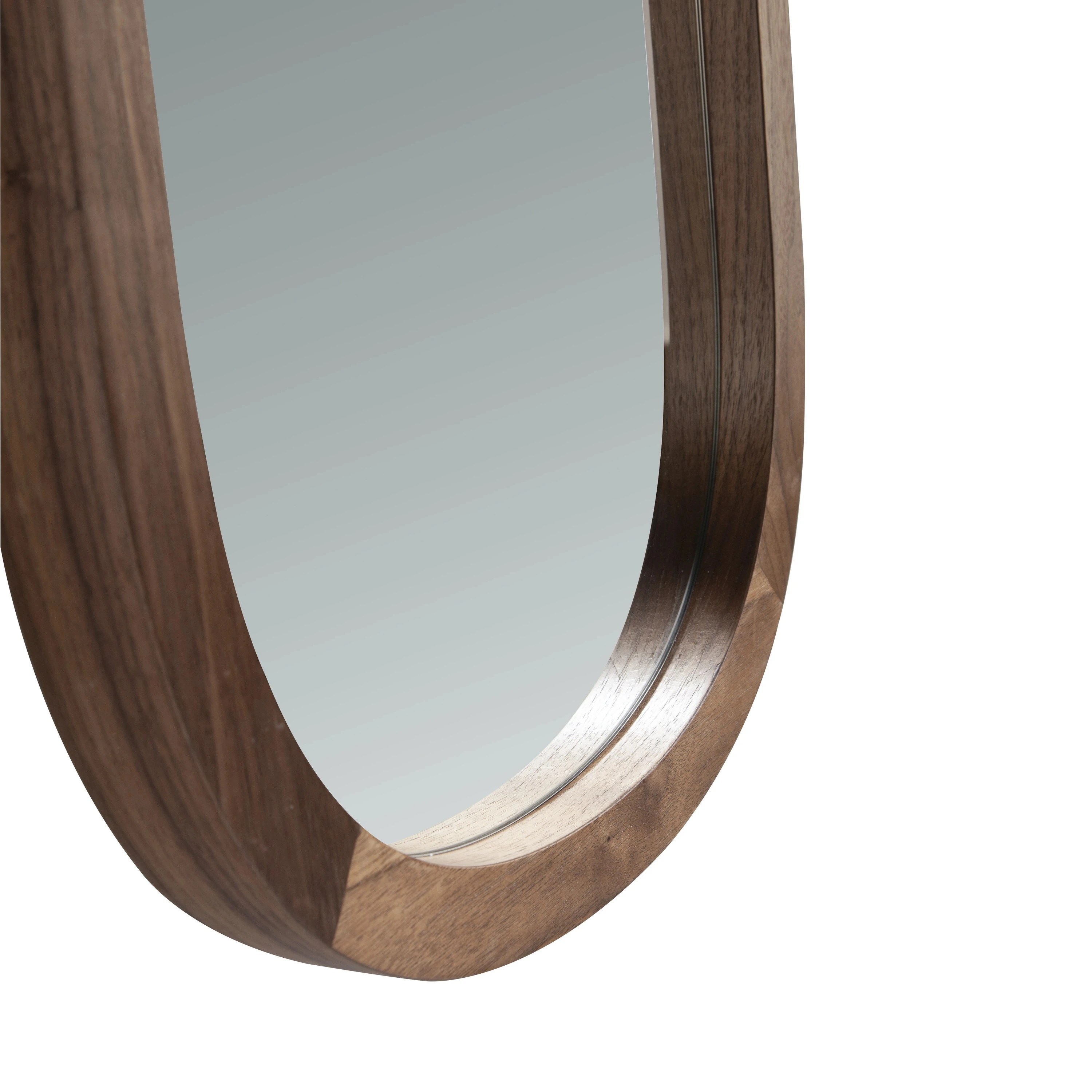 Miroir mural ovale noyer