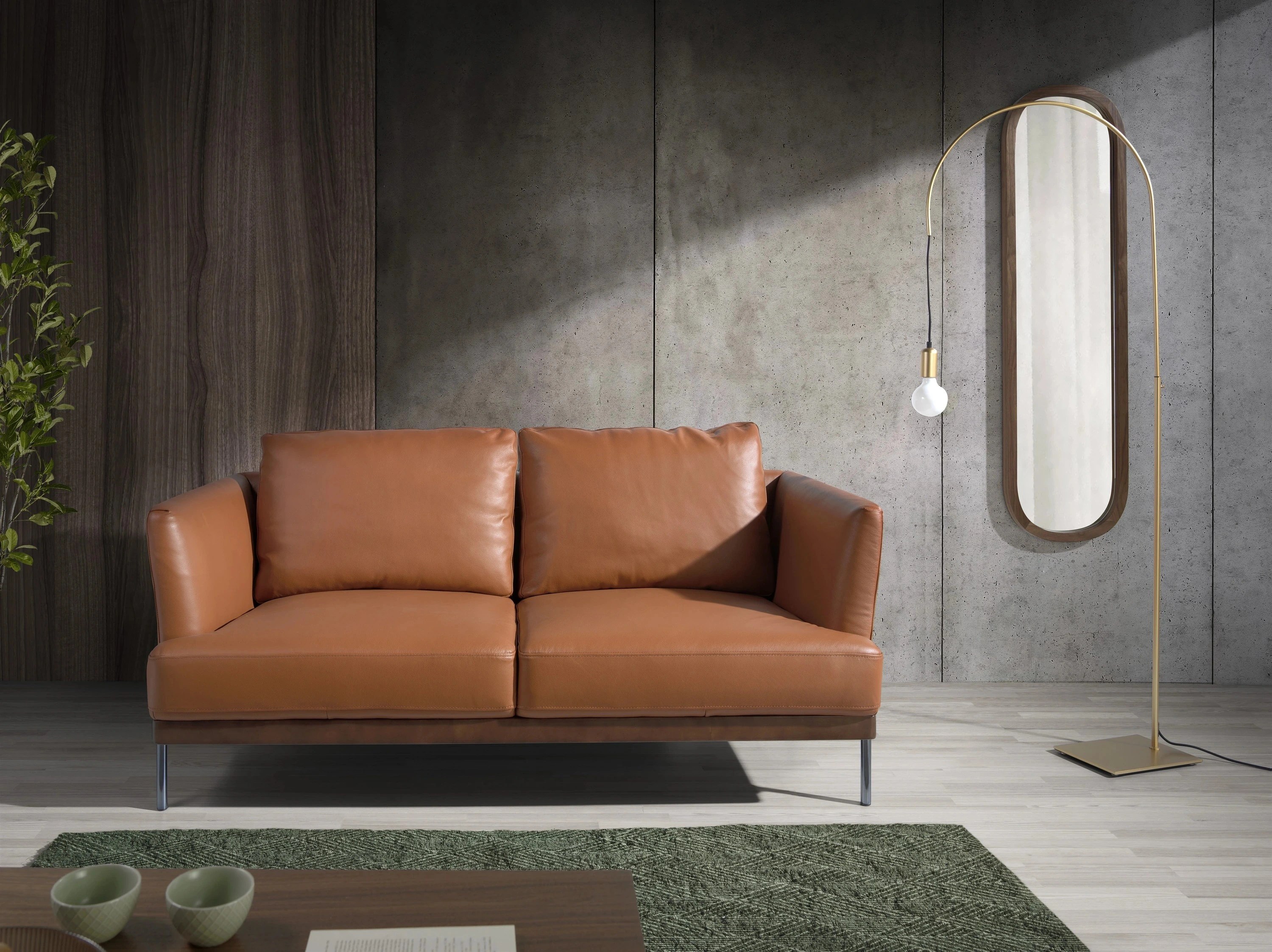 Miroir mural ovale noyer