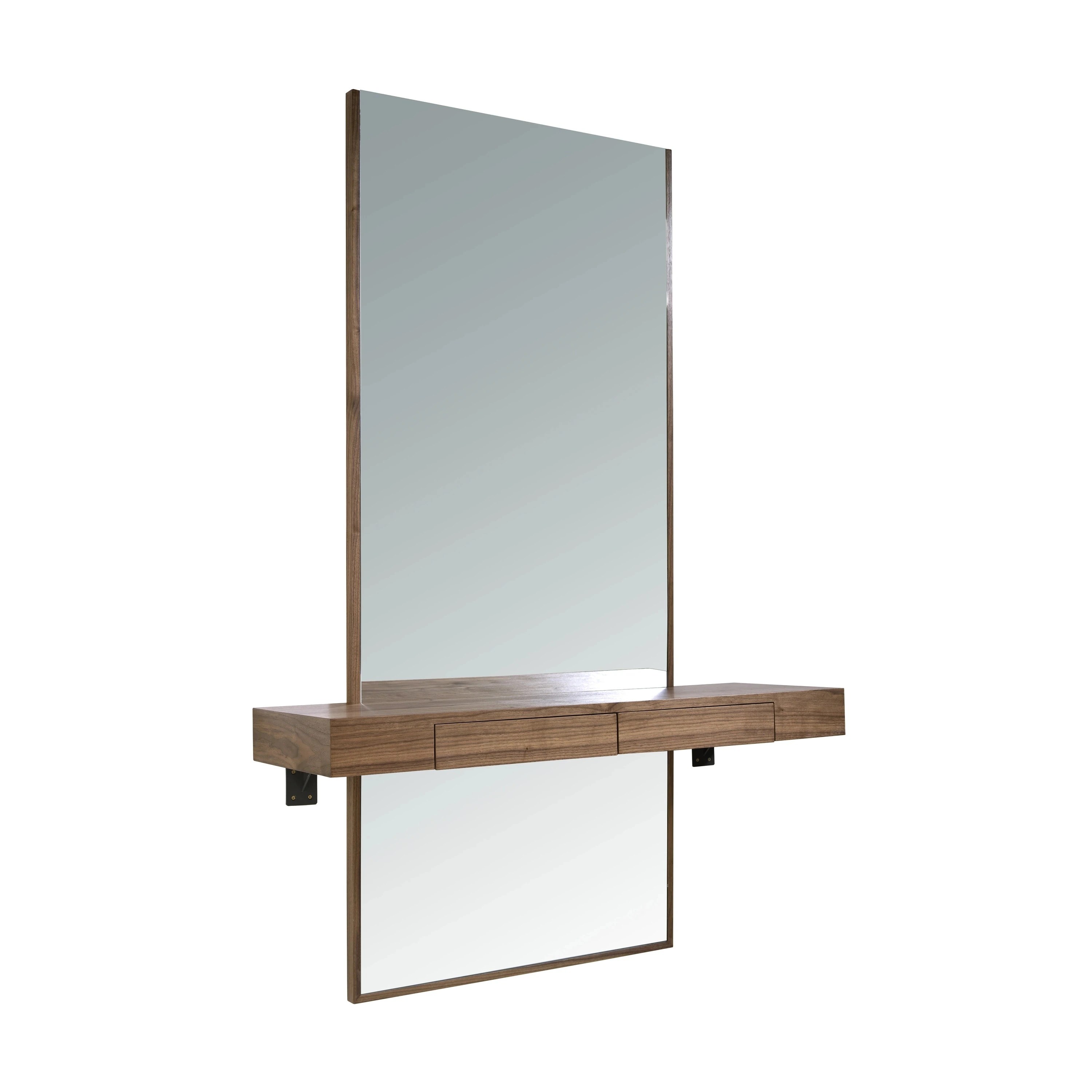 Miroir mural rectangulaire noyer