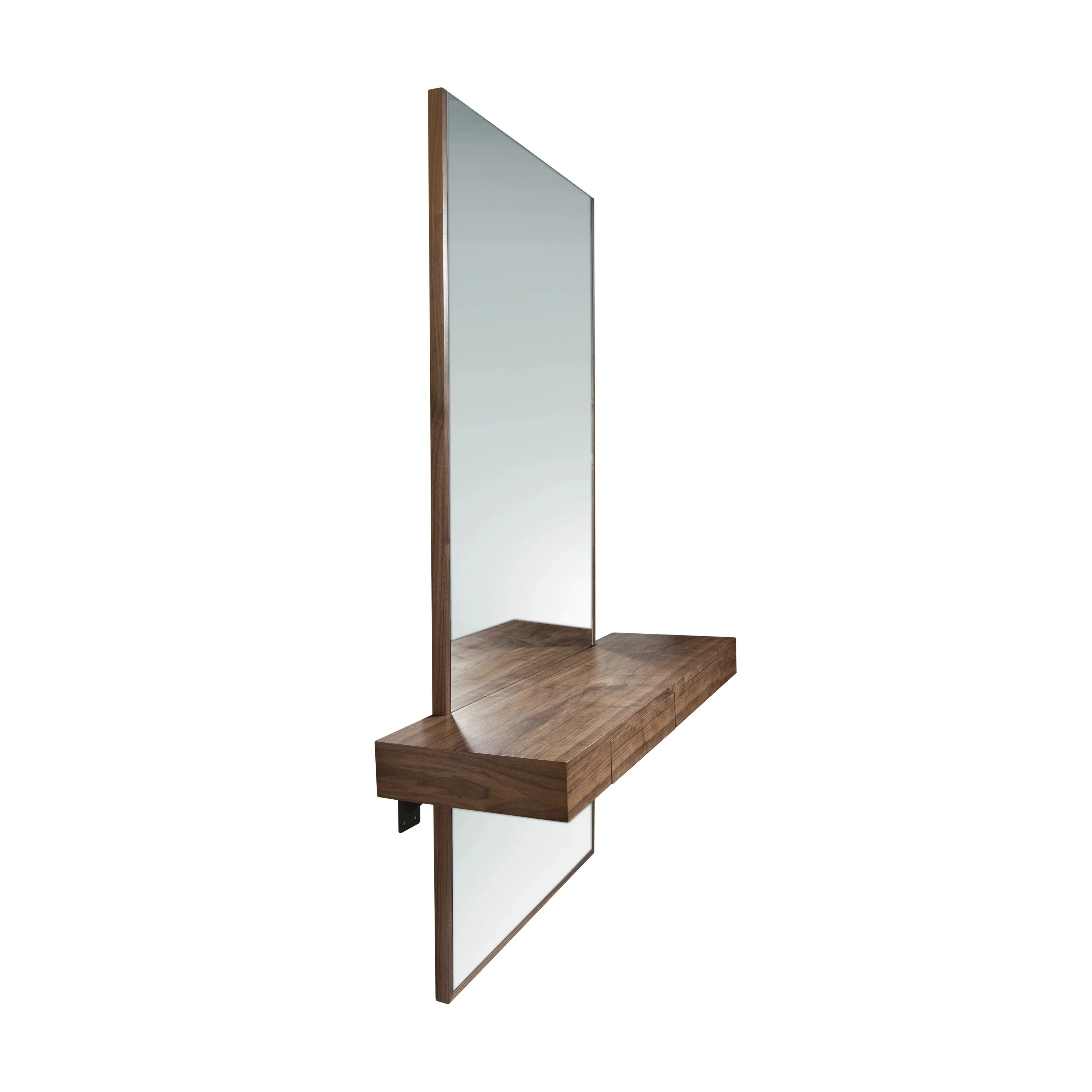 Miroir mural rectangulaire noyer