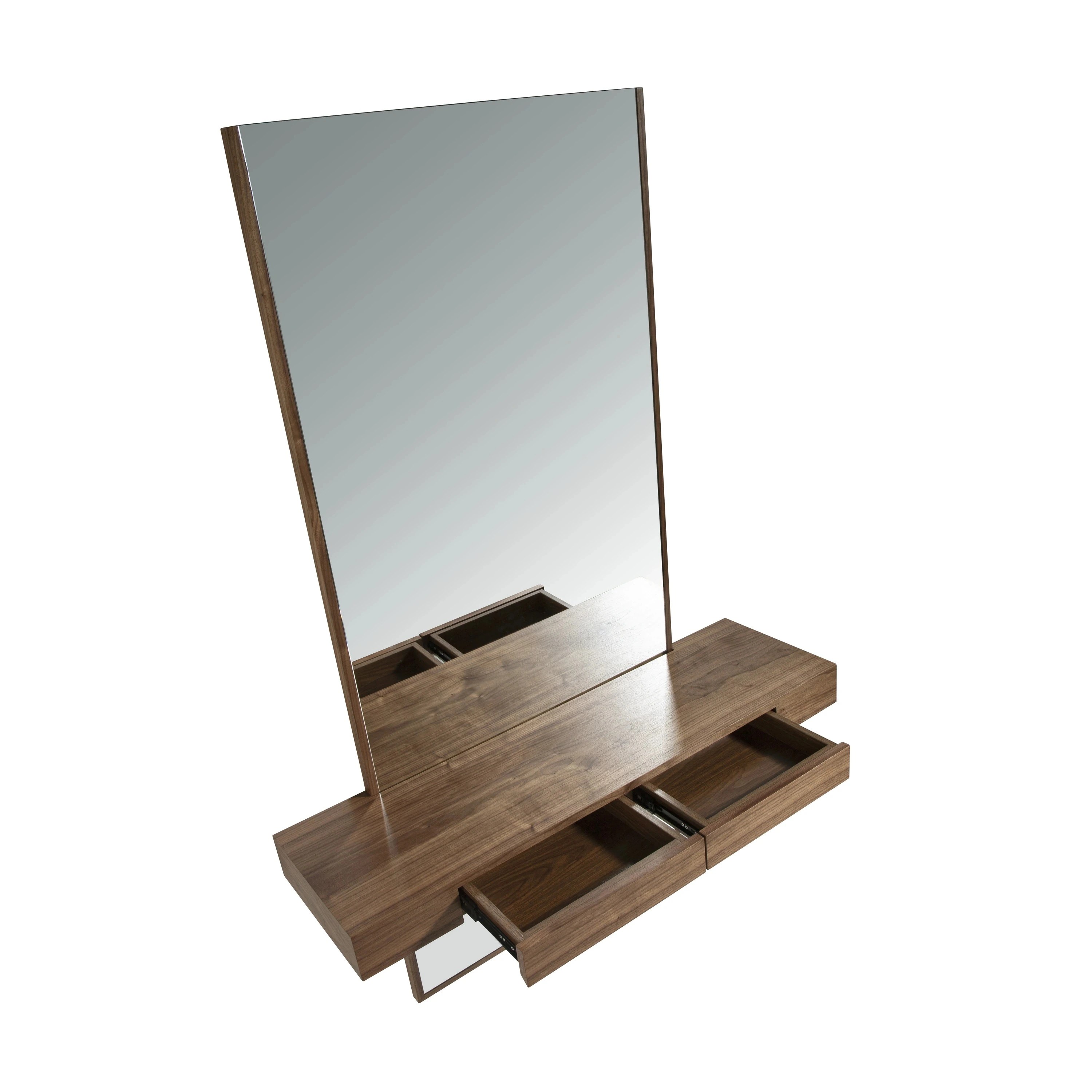 Miroir mural rectangulaire noyer