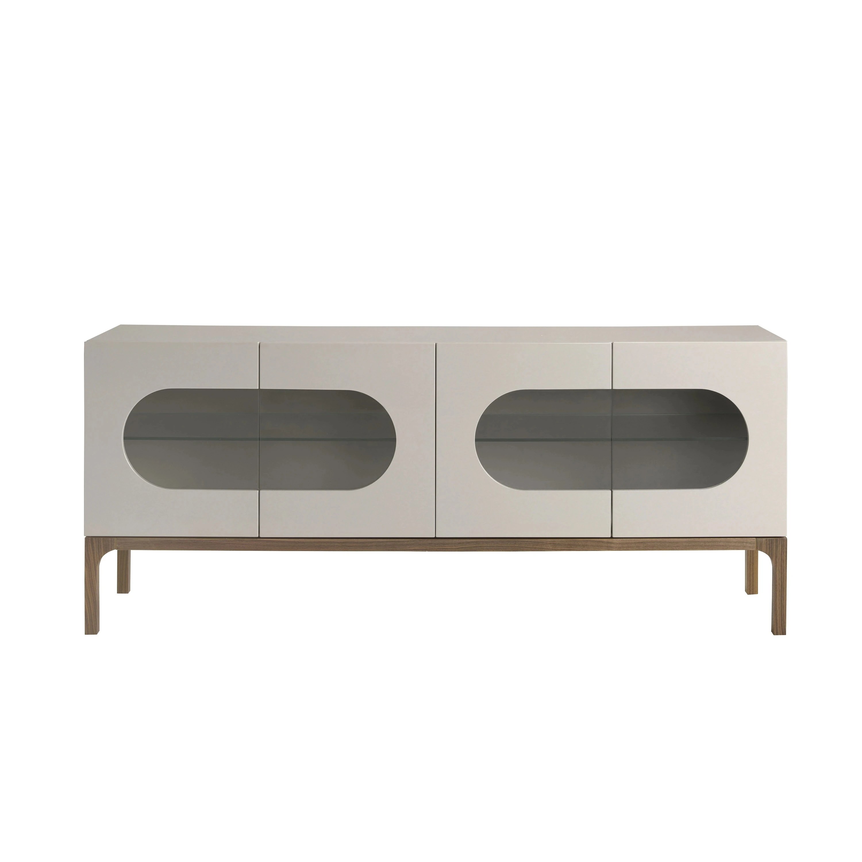 Buffet en noyer et gris avec éclairage intérieur