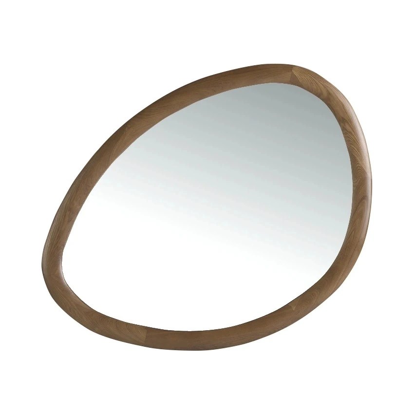 Miroir mural forme organique noyer