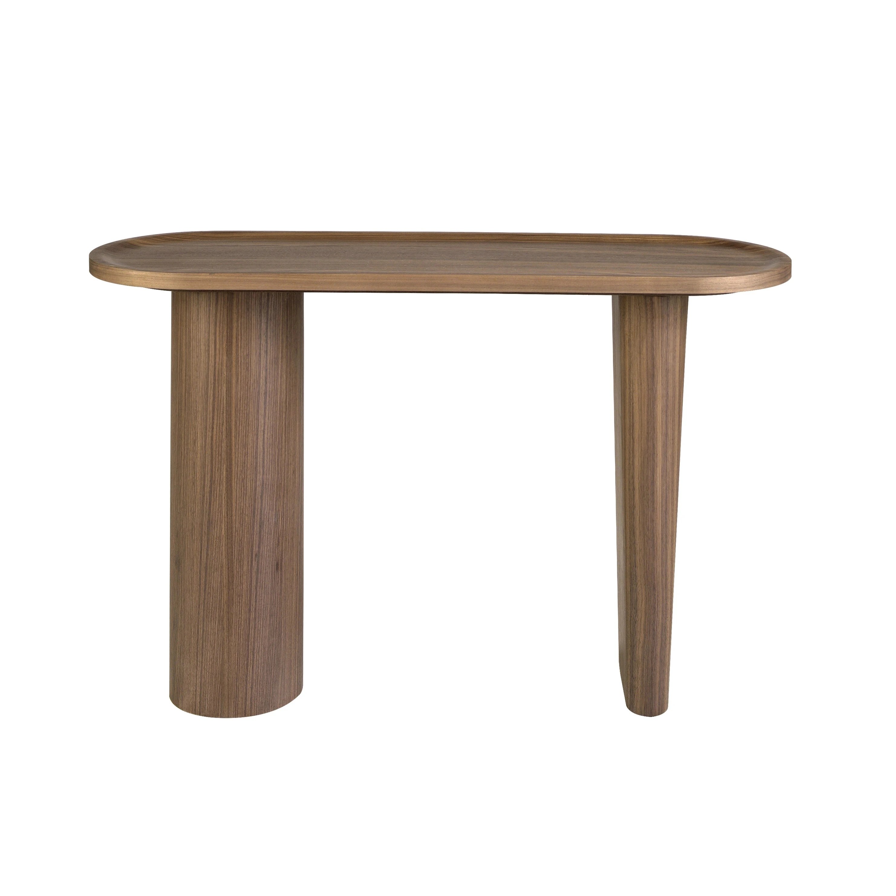 Console ovale en noyer demi-point