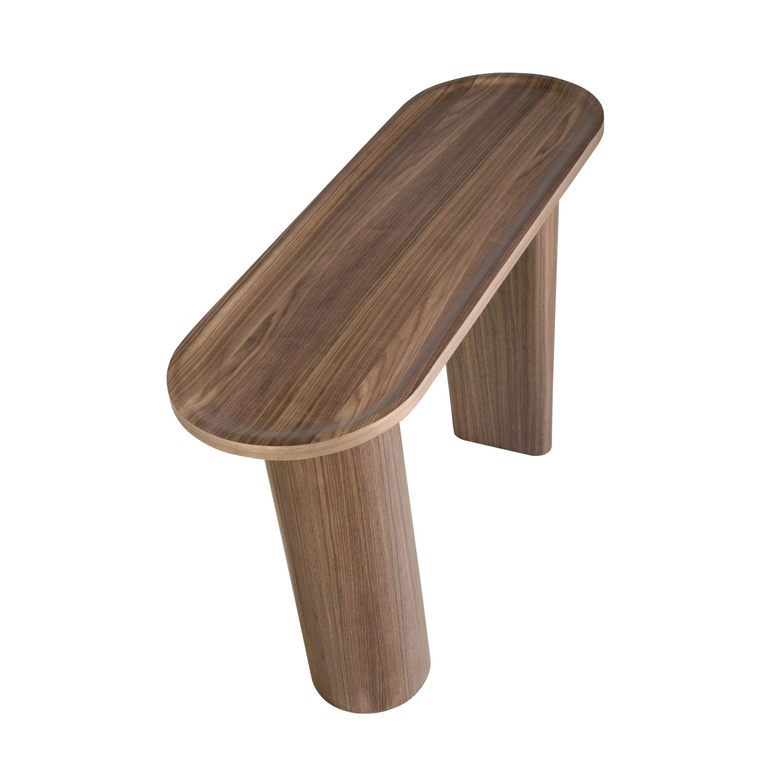 Console ovale en noyer demi-point
