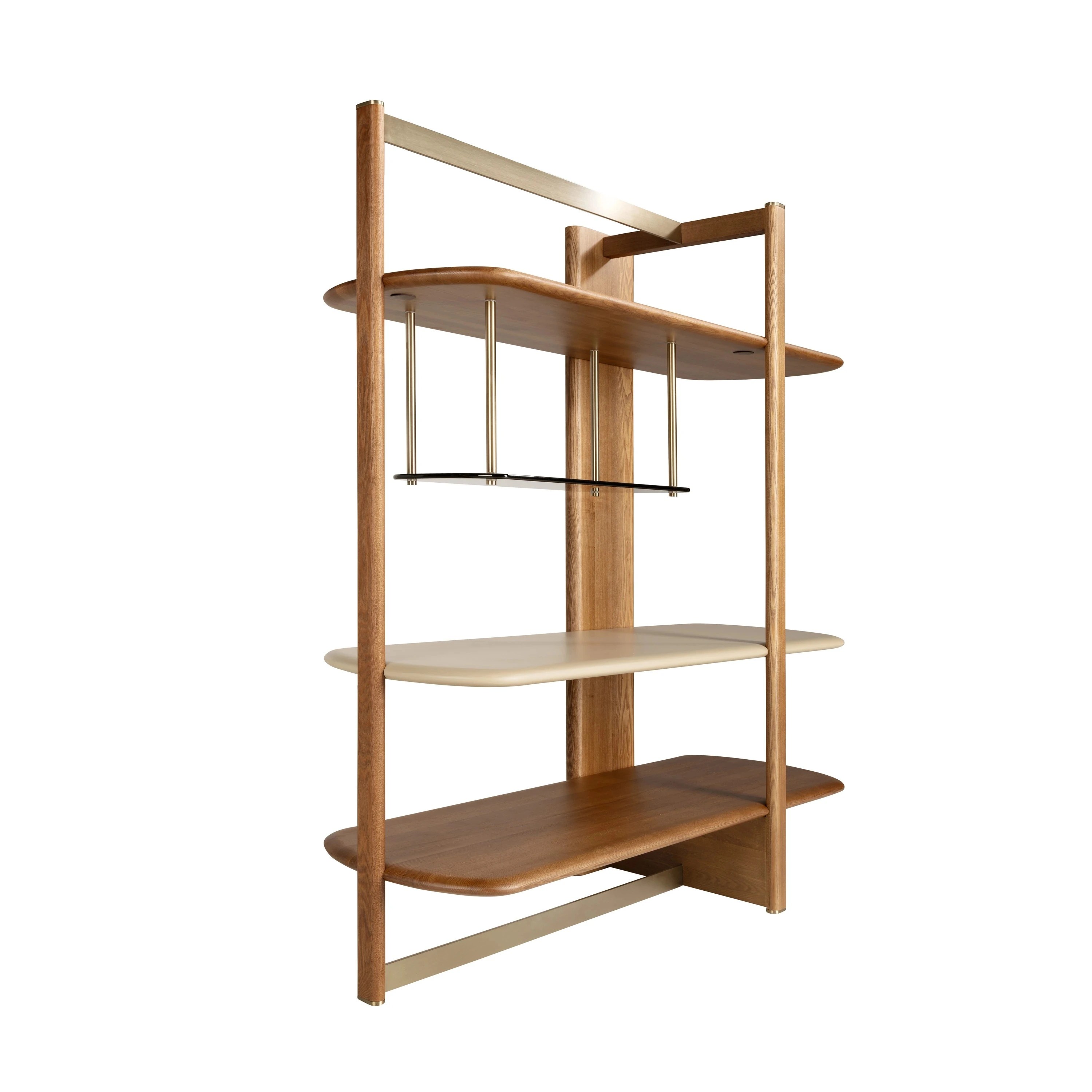 Étagère noyer/greige 140×50×162