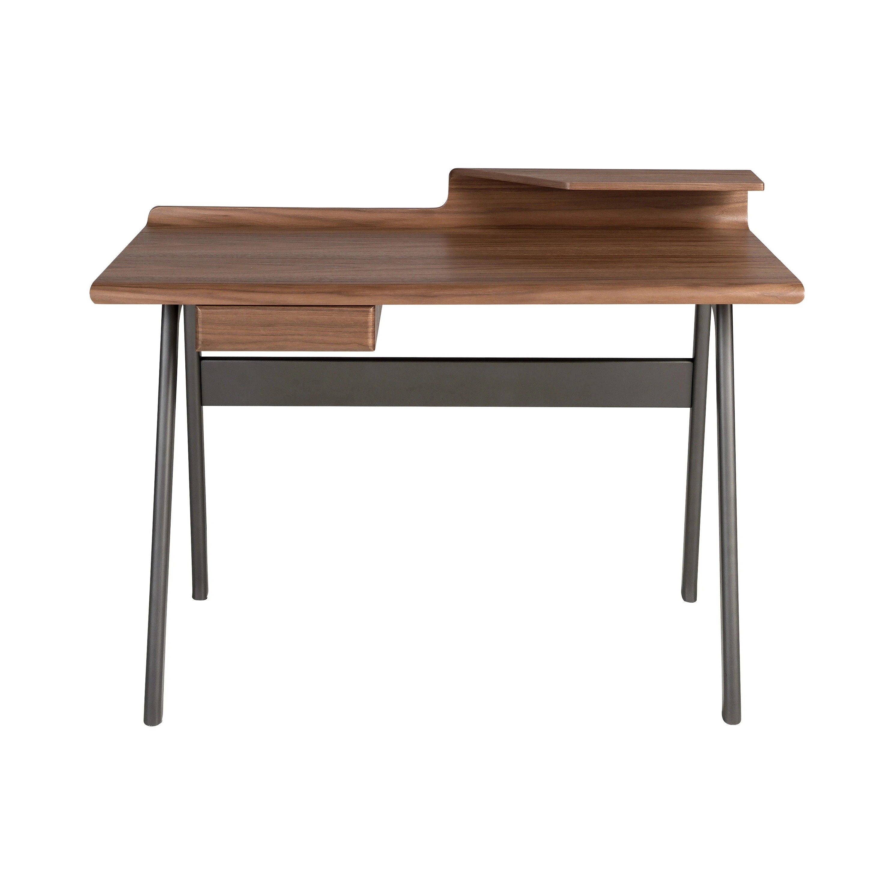 Bureau en noyer et fibre de verre couleur gris foncé métal