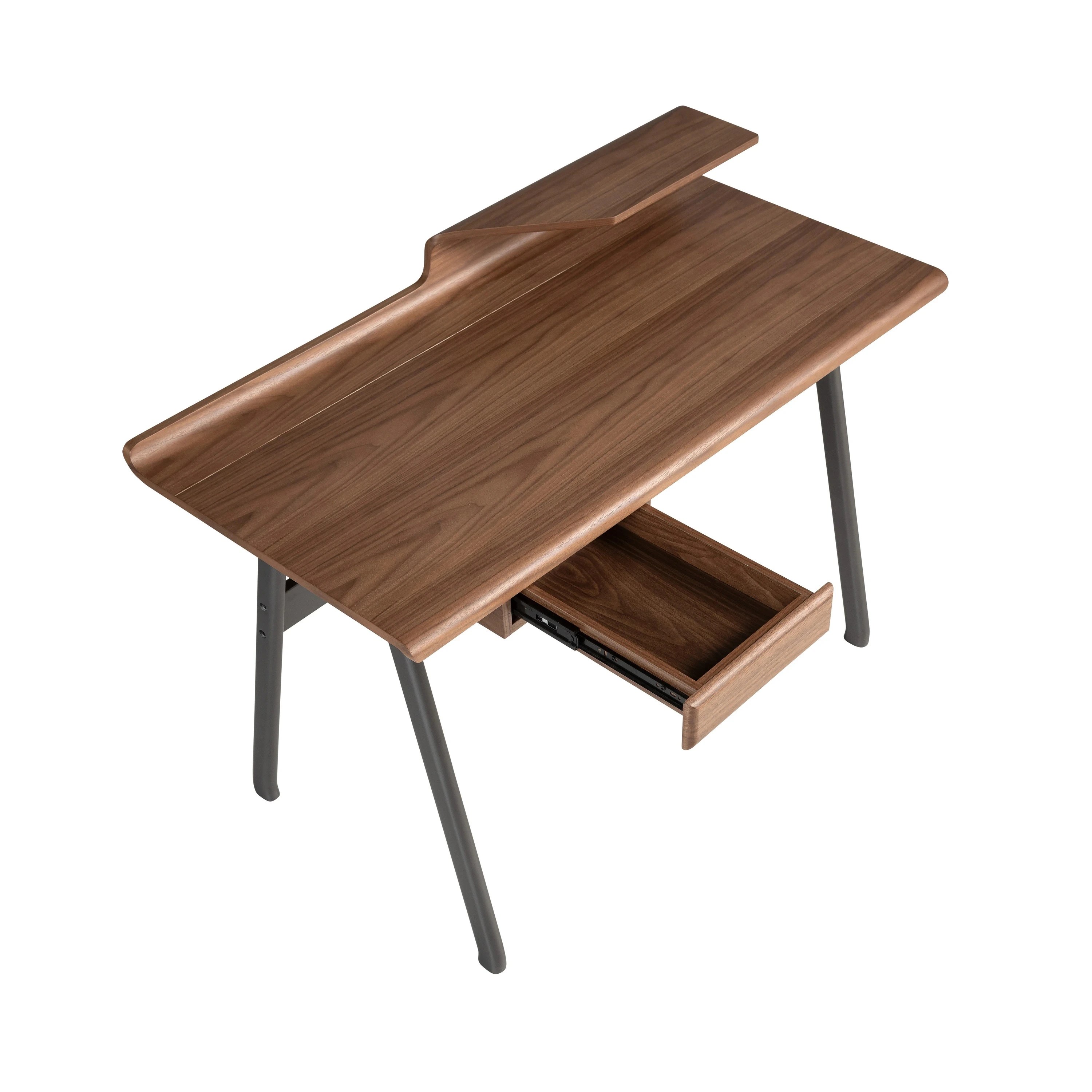 Bureau en noyer et fibre de verre couleur gris foncé métal