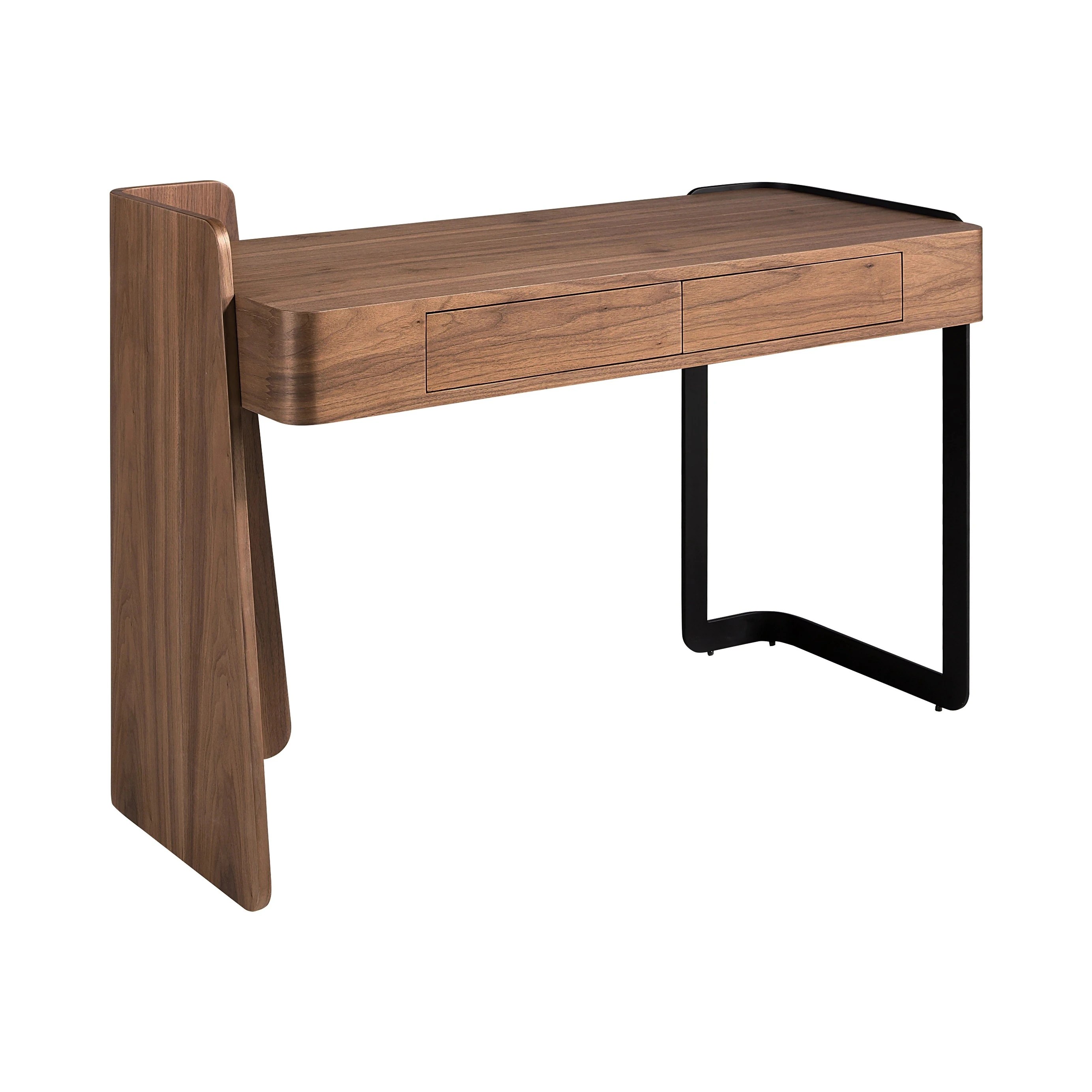 Bureau en noyer et acier époxy noir
