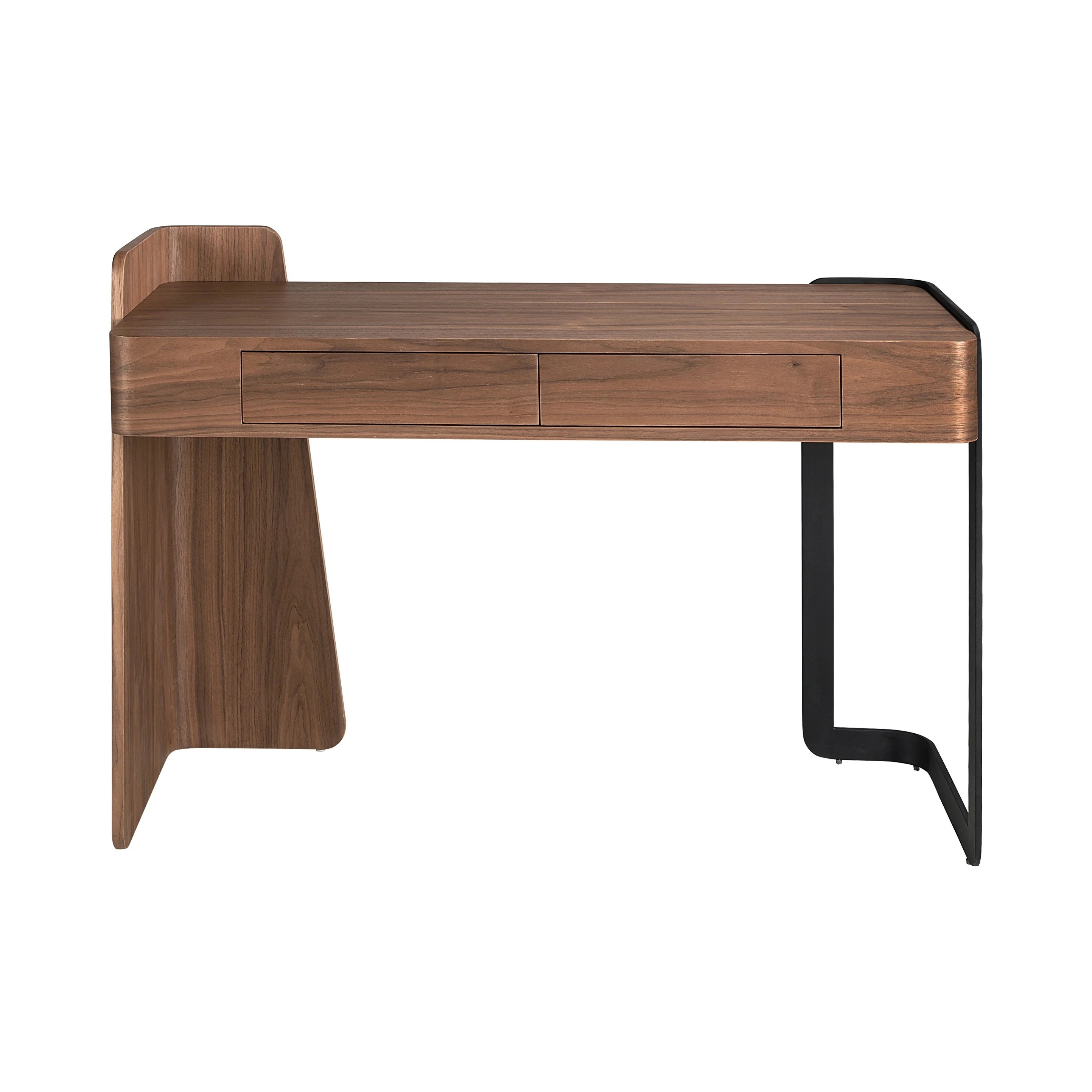 Bureau en noyer et acier époxy noir