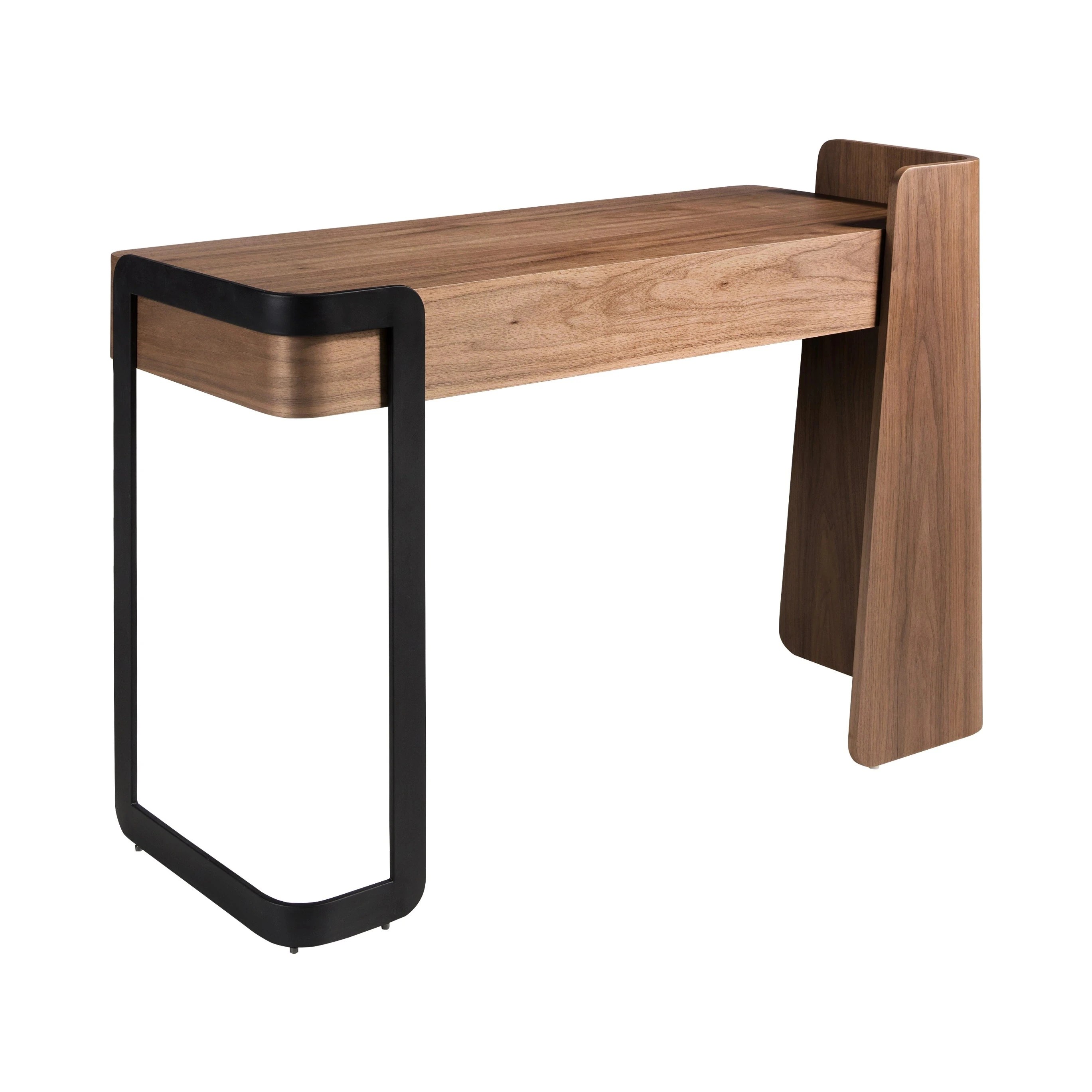 Bureau en noyer et acier époxy noir