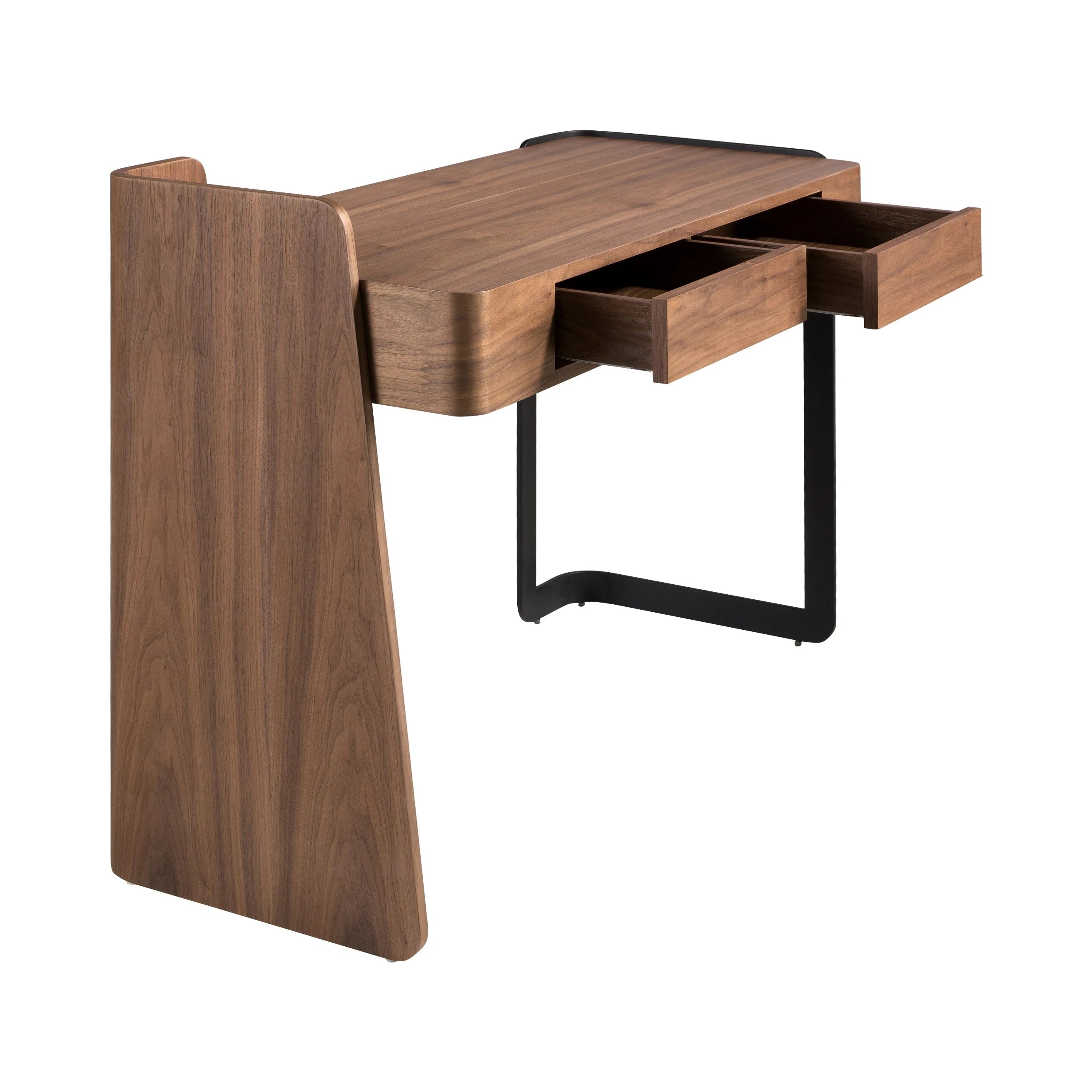 Bureau en noyer et acier époxy noir