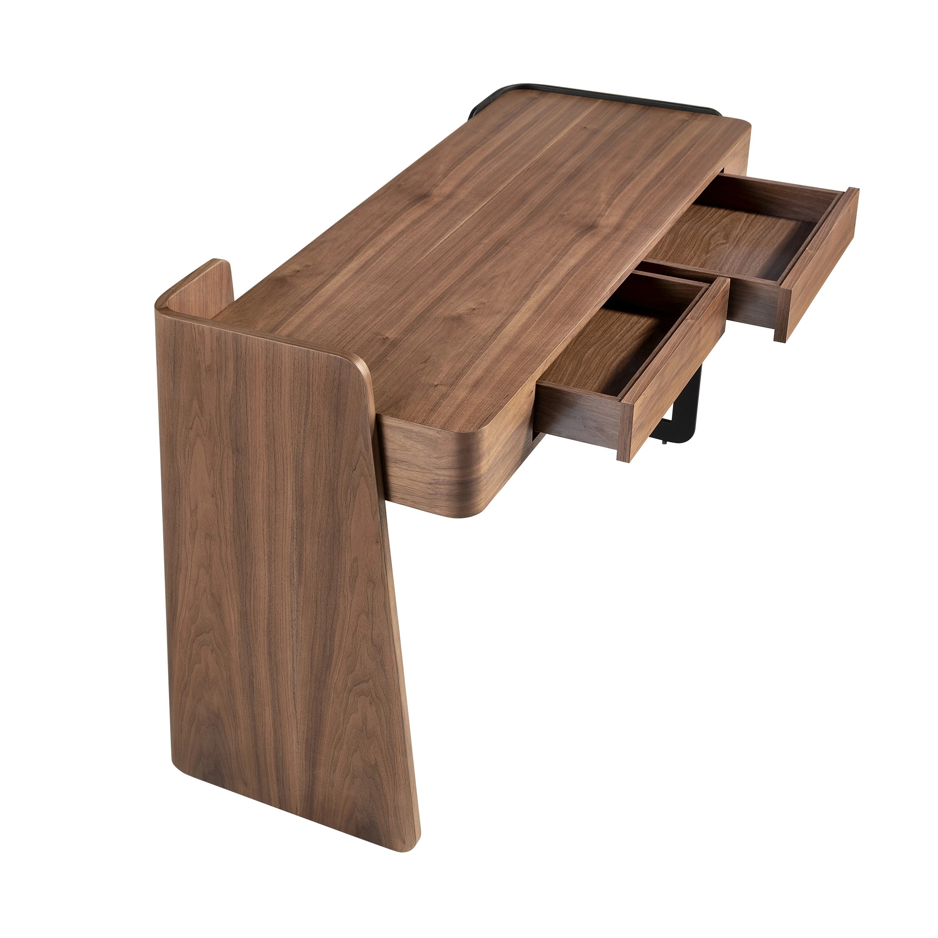 Bureau en noyer et acier époxy noir