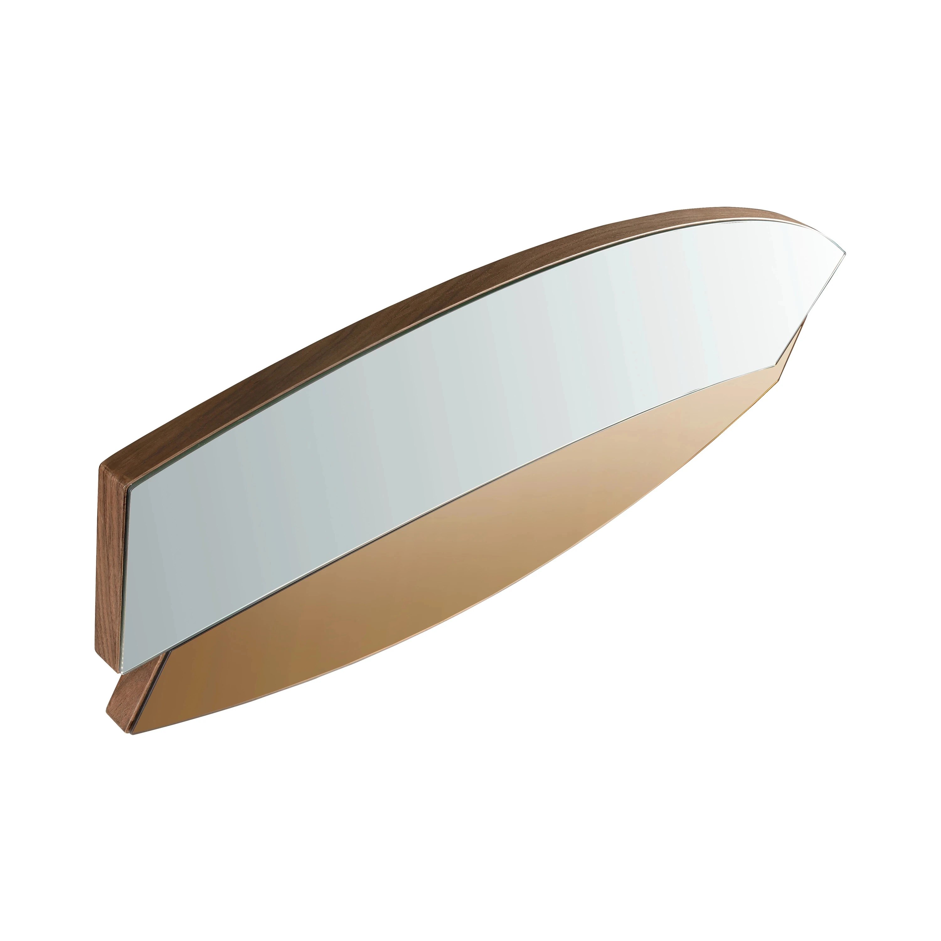 Miroir mural forme organique noyer