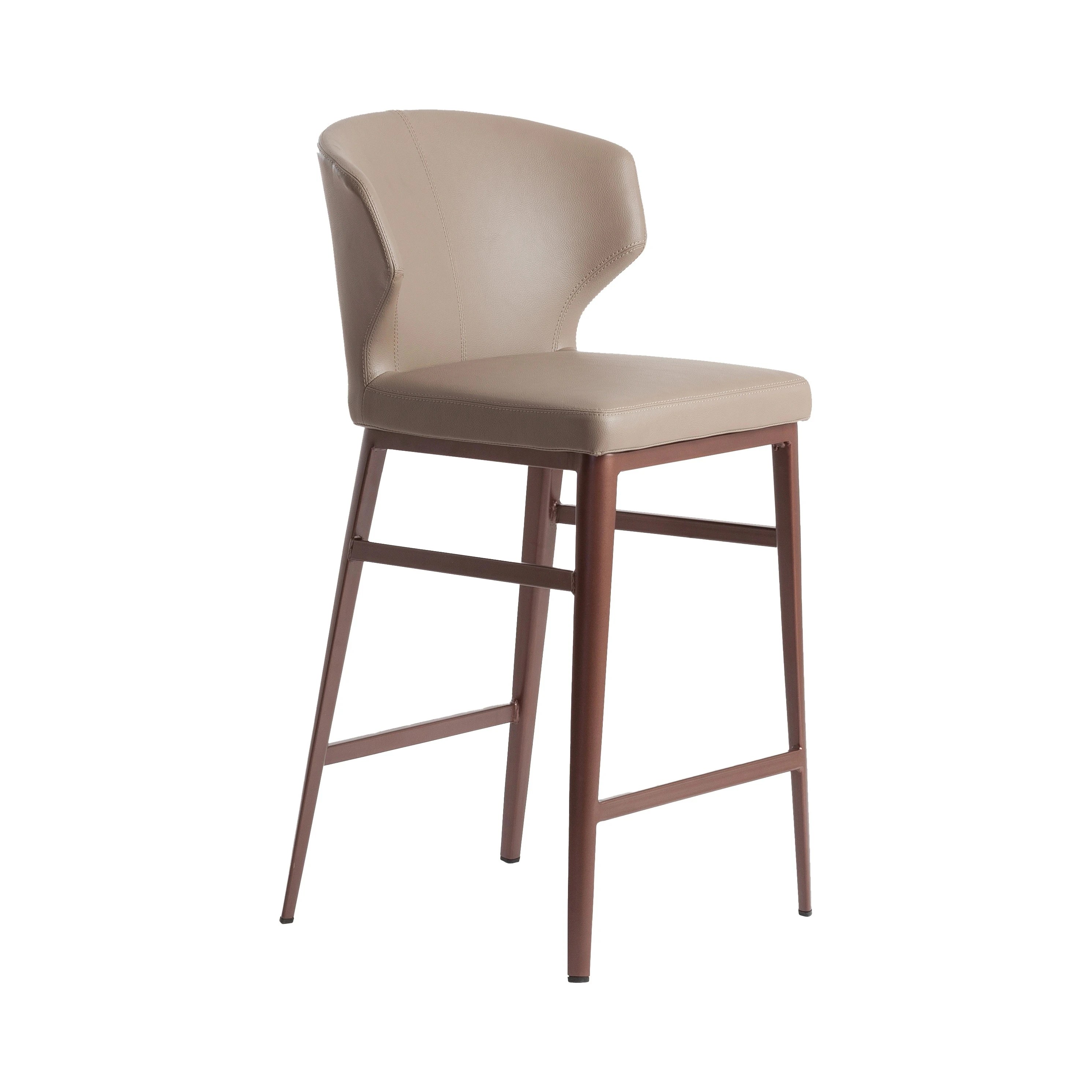 Tabouret en similicuir vison foncé
