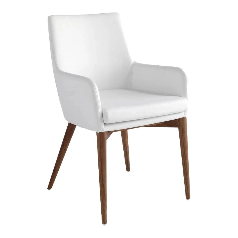 Chaise en similicuir blanc
