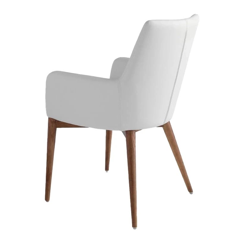 Chaise en similicuir blanc