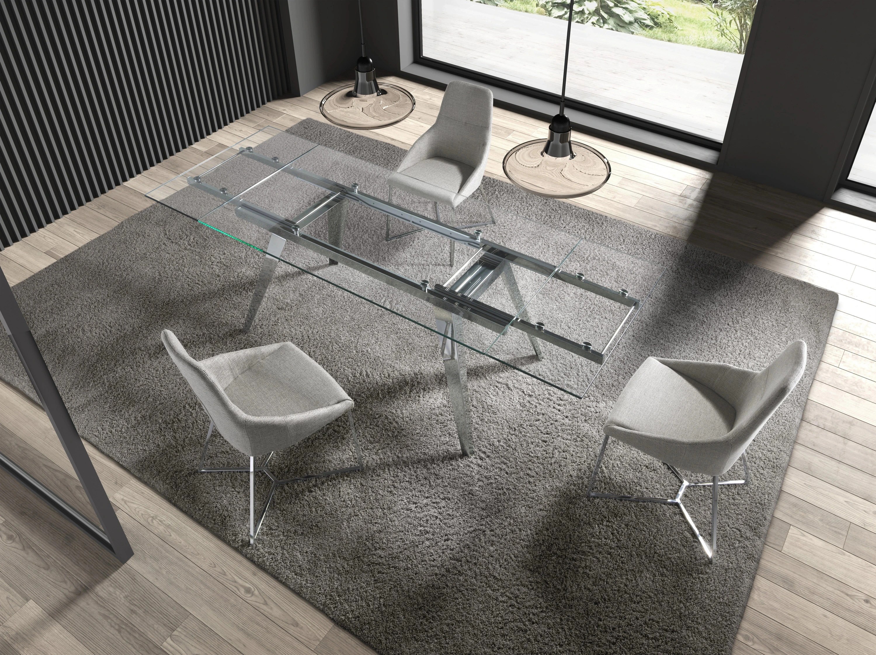Chaise en tissu gris